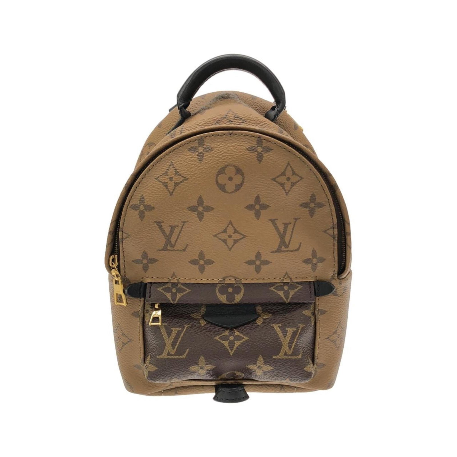 Canvas coated backpack by Louis Vuitton: Canvas coated backpack by Louis Vuitton Coated canvas backpack by Louis Vuitton, featuring a classic design with a brown finish. This stylish bag measures 26cm x 19cm x 8cm and has no additional