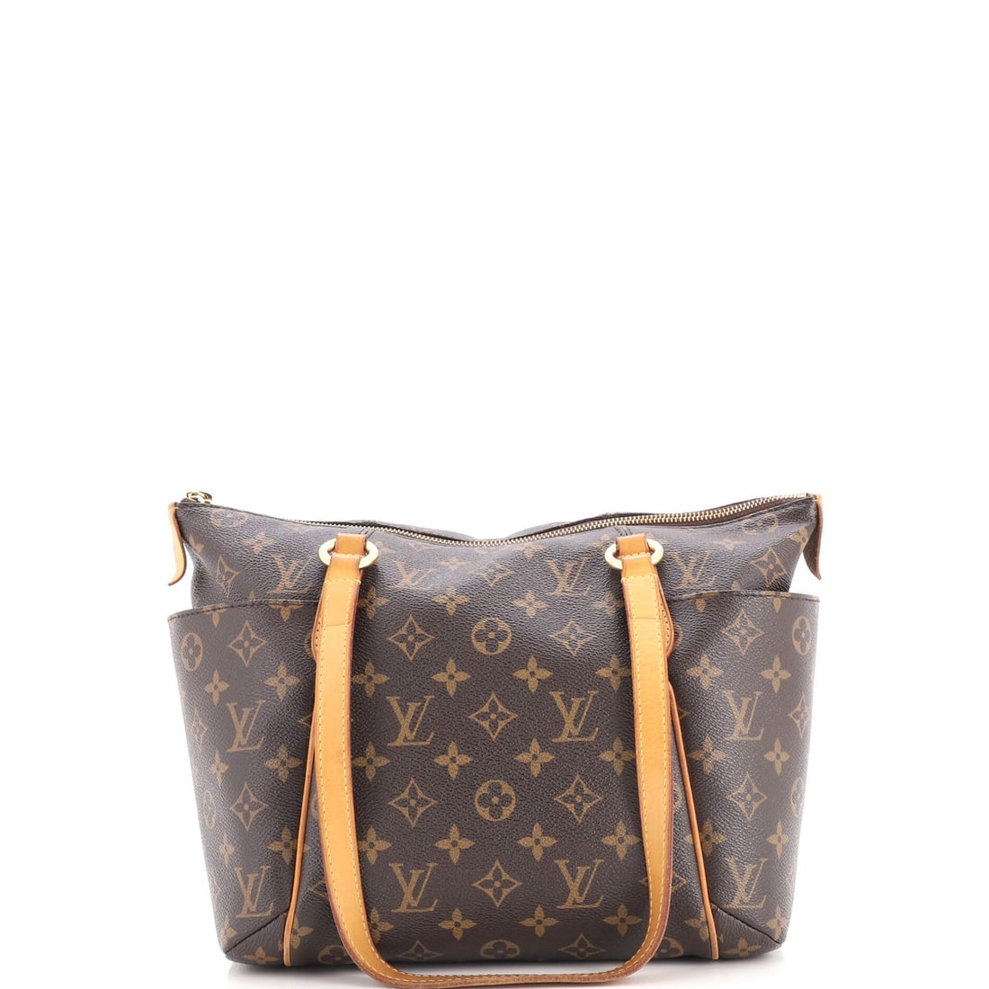 Handbag canvas monogram Totally Louis Vuitton: Handbag canvas monogram Totally Louis Vuitton Totally Louis Vuitton handbag canvas monogram in brown, featuring a classic shoulder bag design with signature gold hardware. The exterior shows signs of