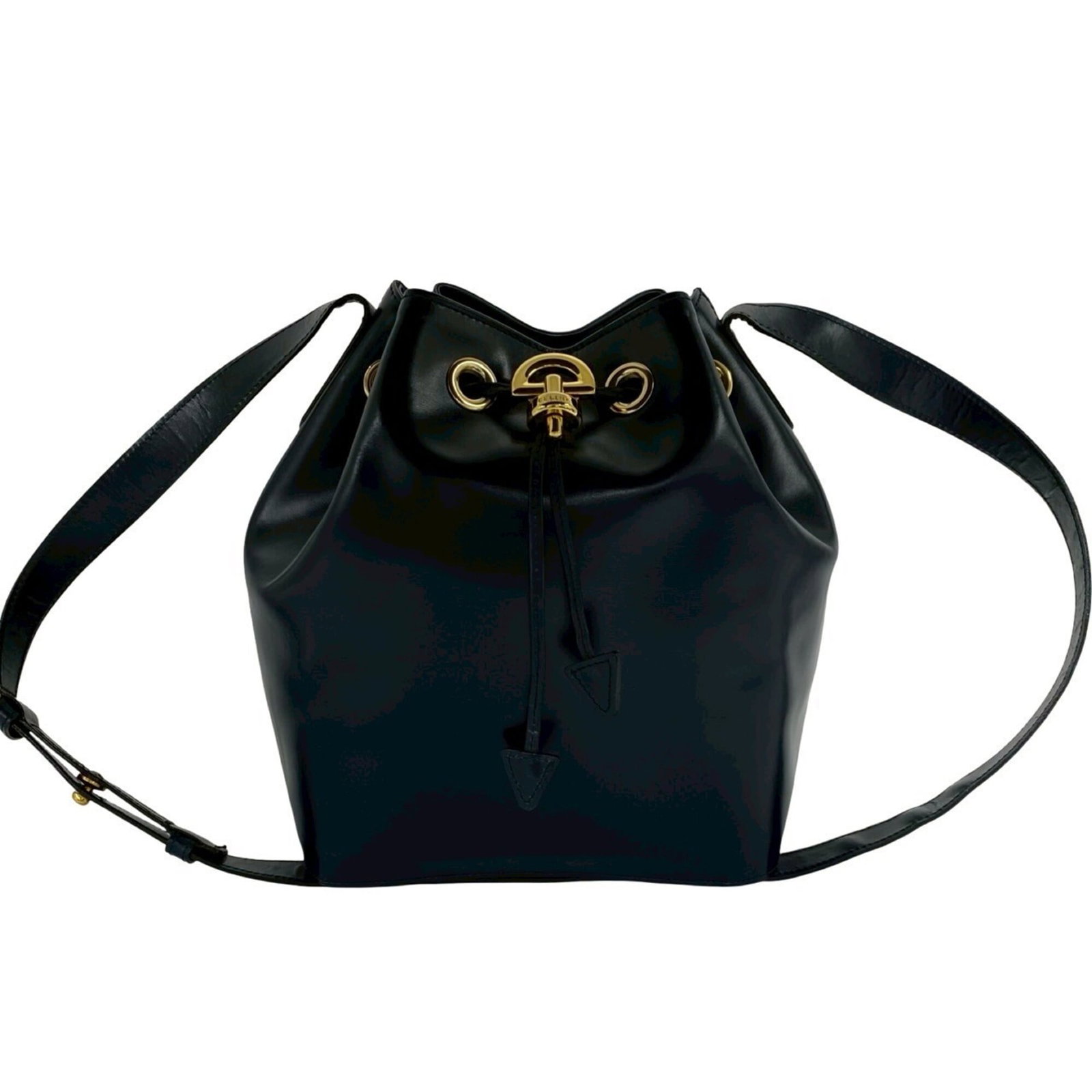 Pochette Leather Celine Bag Shoulder: Pochette Leather Celine Bag Shoulder Navy leather pochette bag with clean lines and classic design, measuring 24cm x 20cm x 14cm. This shoulder bag features high-quality leather construction and a