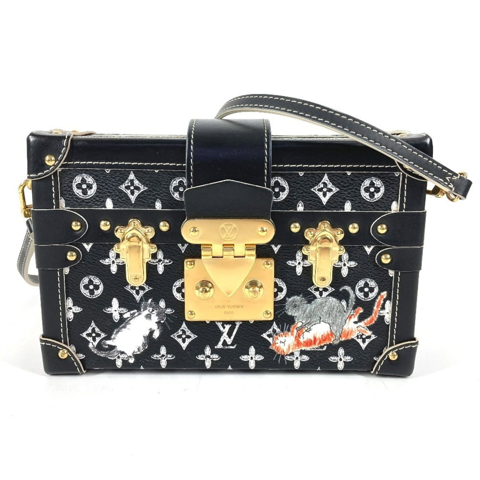 Louis Vuitton leather clutch bag shoulder bag: Louis Vuitton leather clutch bag shoulder bag Black Louis Vuitton leather shoulder bag with classic Monogram pattern, measuring 12.5cm x 20cm x 5.5cm. This stylish clutch bag features high-quality