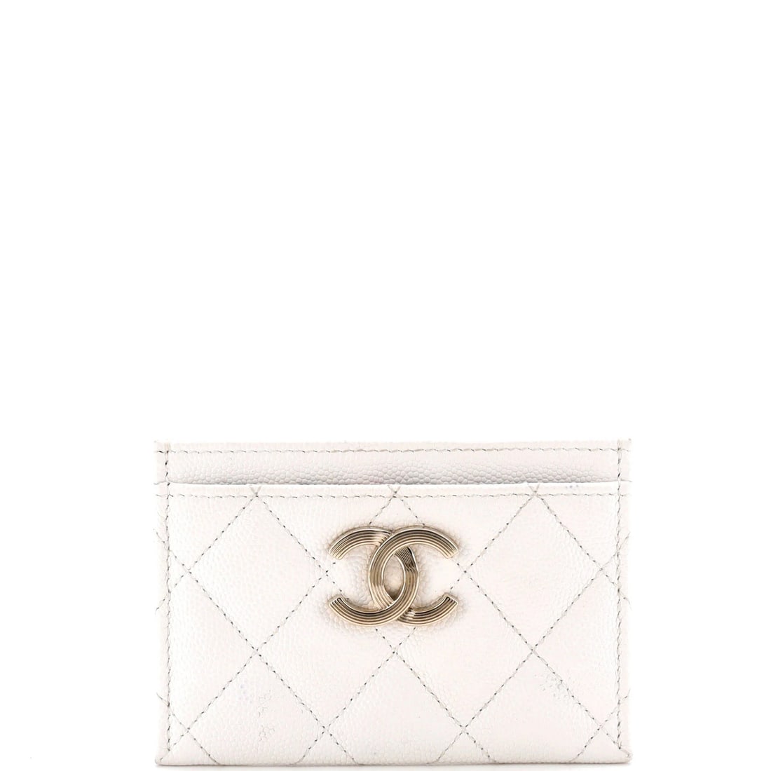 Chanel caviar quilted card holder textured (1 of 5)