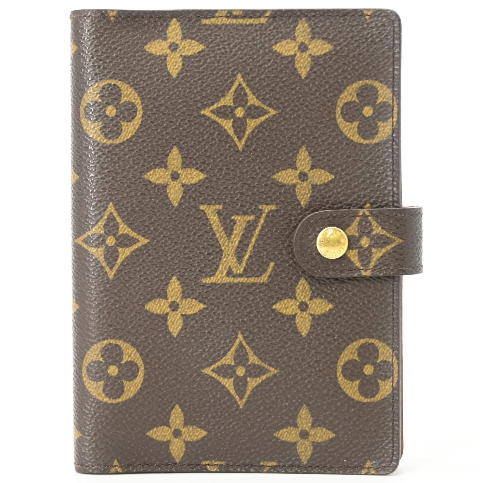 Louis Vuitton Agenda PM Notebook Monogram Brown R20005: Louis Vuitton Agenda PM Notebook Monogram Brown R20005 Monogrammed with iconic Louis Vuitton design, this Agenda PM Notebook in brown Monogram pattern adds a touch of luxury to everyday writing. Made 