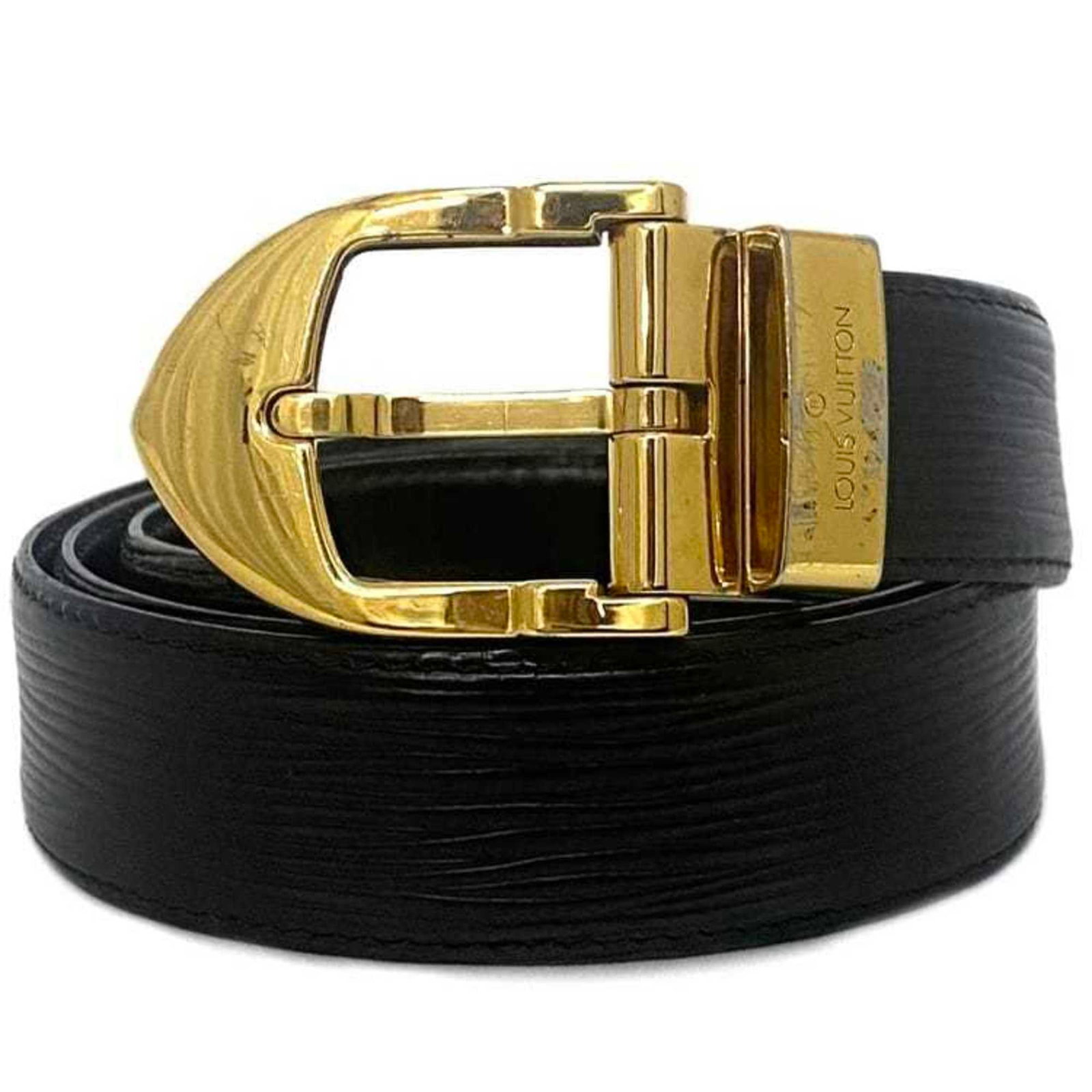 Louis Vuitton Standard Belt: Louis Vuitton Standard Belt Epi leather belt from Louis Vuitton, available in black. Made with high-quality Epi leather, this standard belt features a classic design and adjustable length to fit vario