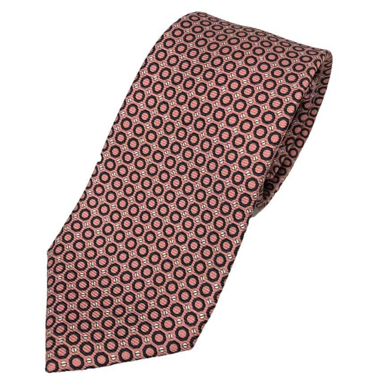 Cravat Silk: Cravat Silk Silk cravat with a vibrant pink hue, measuring 8cm in width. Bvlgari, an Italian luxury brand, crafted this piece from high-quality silk. The cravat bears a signature, adding a touch of
