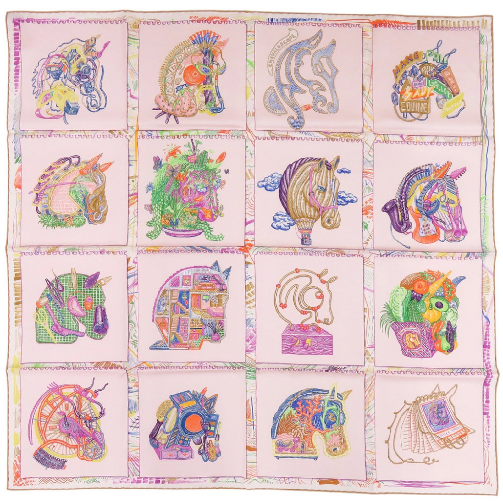Hermes Silk Scarf: Hermes Silk Scarf Silk in a soft pink hue, the Hermes scarf boasts a vibrant color against its elegant 88cm x 88cm silk fabric. Borne from France, this piece showcases the renowned brand's signature