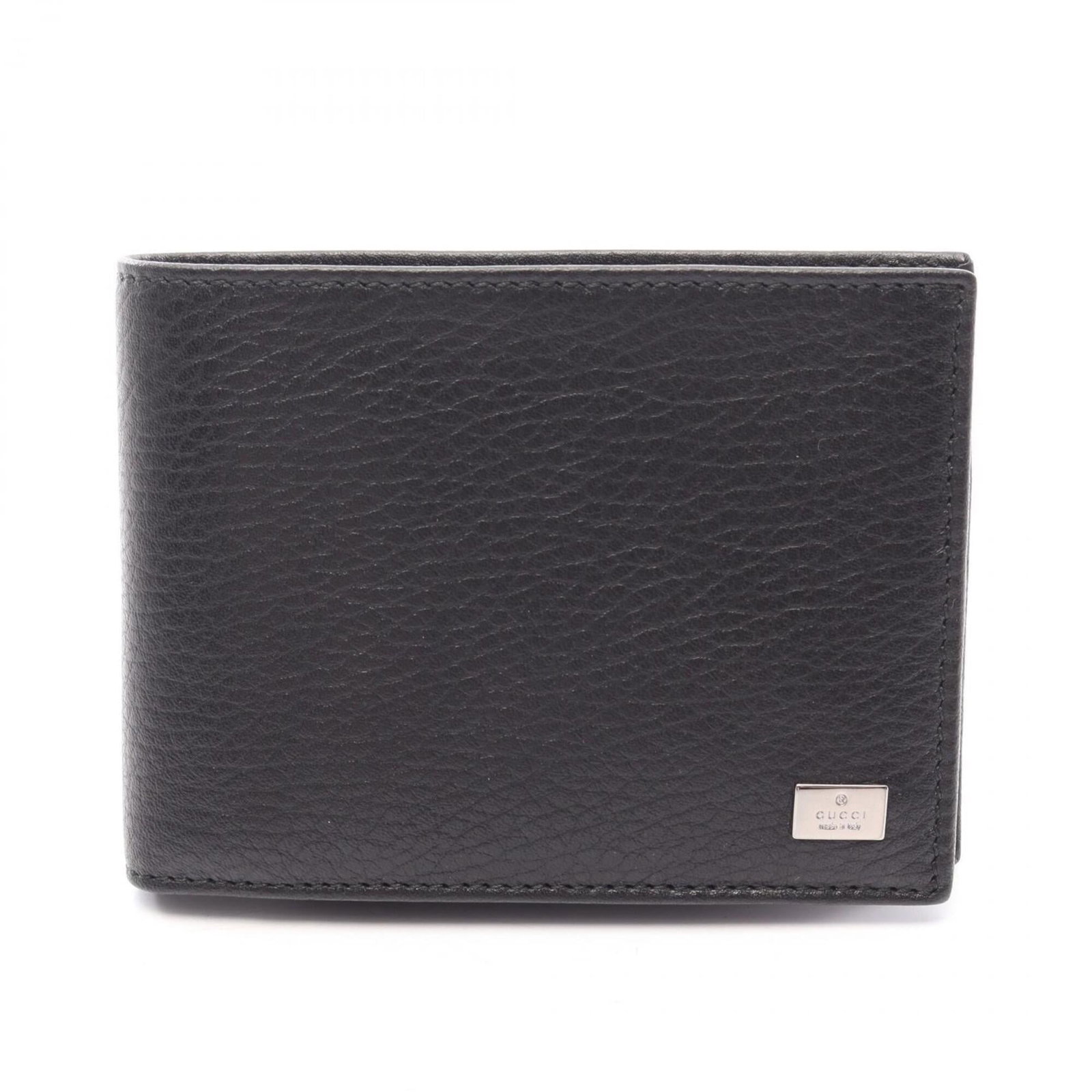 Gucci Wallet (Bi-Fold) Leather: Gucci Wallet (Bi-Fold) Leather Black bi-fold leather wallet from Gucci, measuring 9cm x 11.5cm x 1cm in size. This sleek and classic design features high-quality leather construction, perfect for ever
