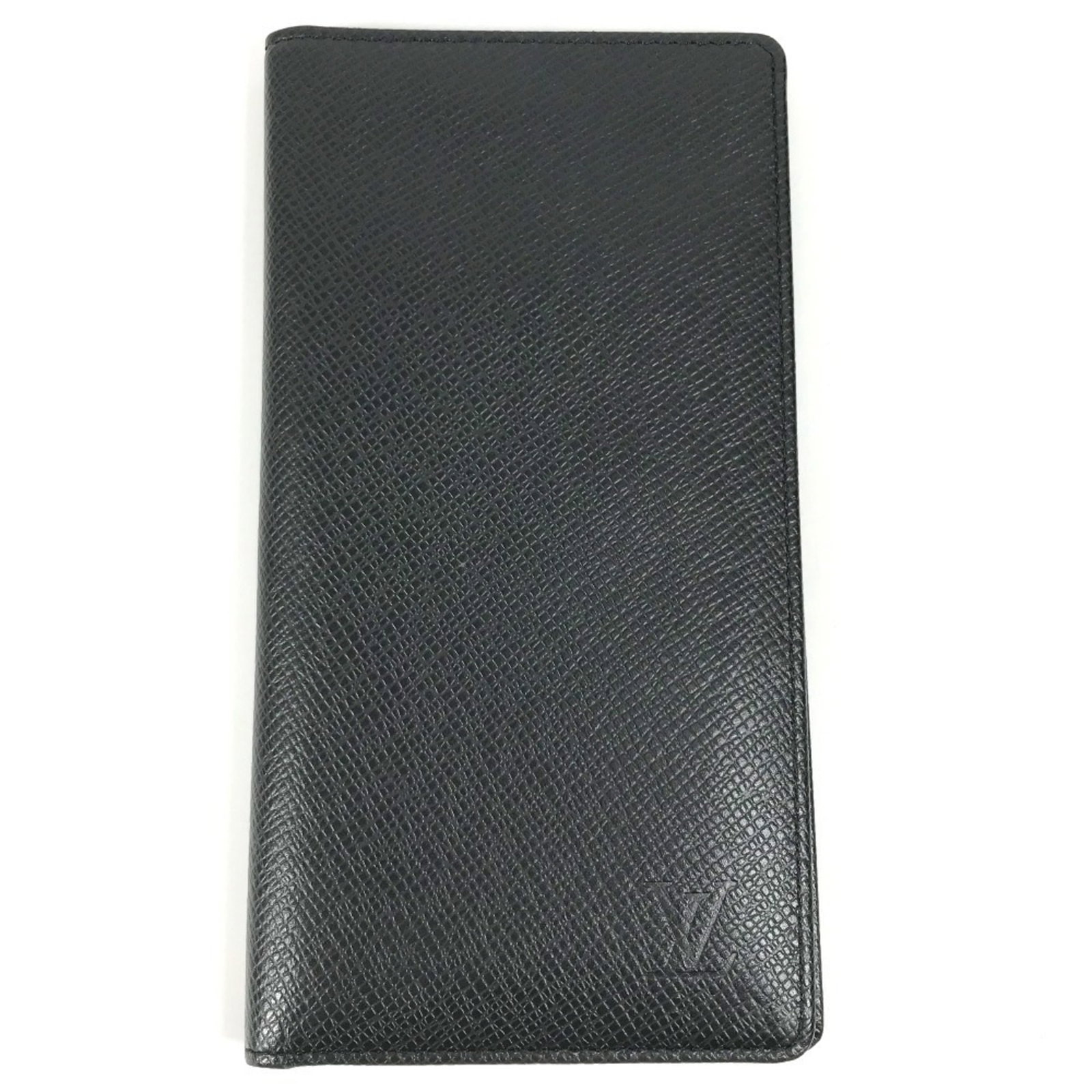Long Wallet Bi Fold Leather Taiga Louis Vuitton: Long Wallet Bi Fold Leather Taiga Louis Vuitton Taiga leather wallet with bi-fold design, measuring 18cm x 9.5cm in size, features the iconic Ardoise and Black color combination from Louis Vuitton's T