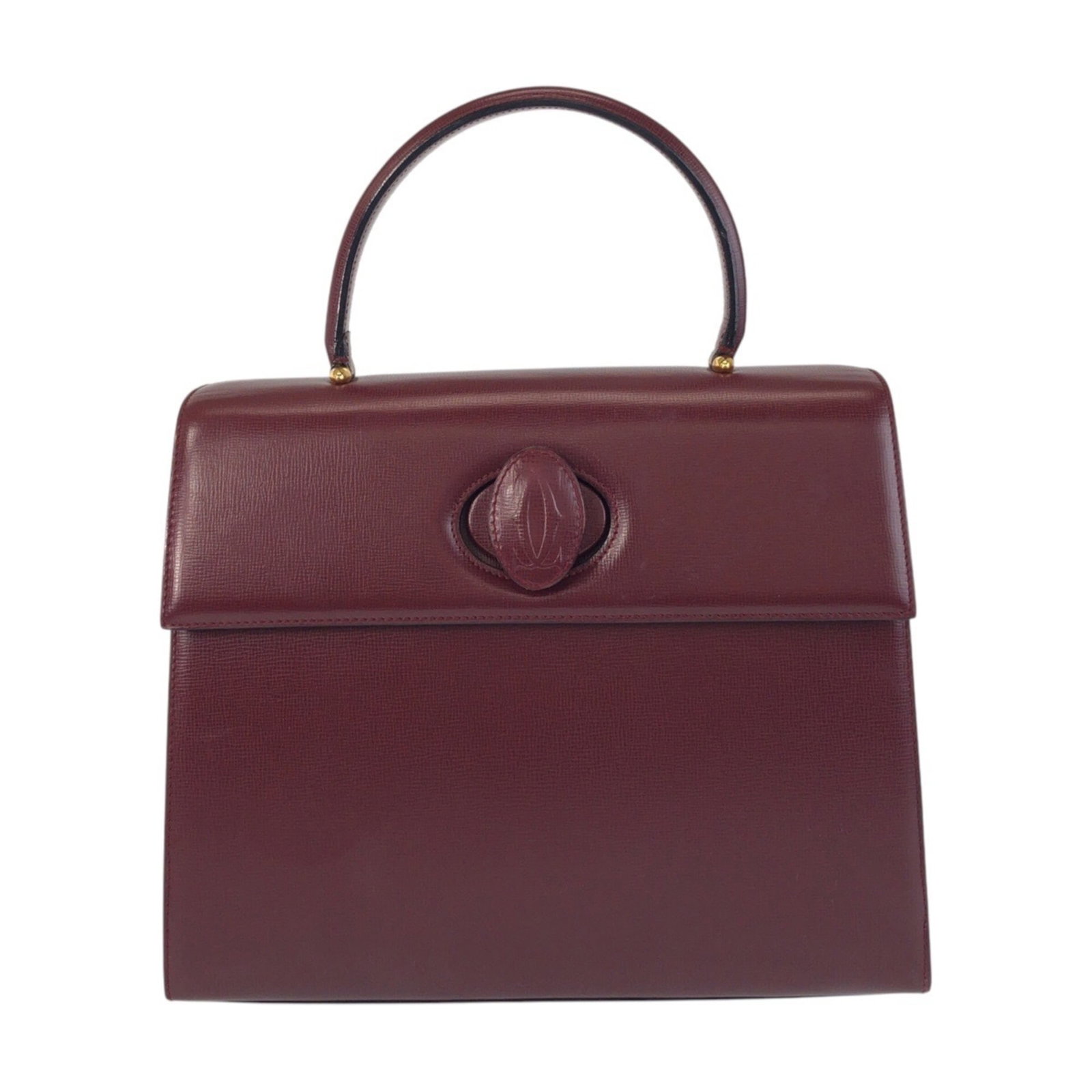 Handbag Leather from Cartier: Handbag Leather from Cartier Cartier's Bordeaux handbag boasts sleek, sophisticated design with its rich leather exterior and elegant gold hardware. Measuring 22cm x 26cm x 8cm, this stylish accessory