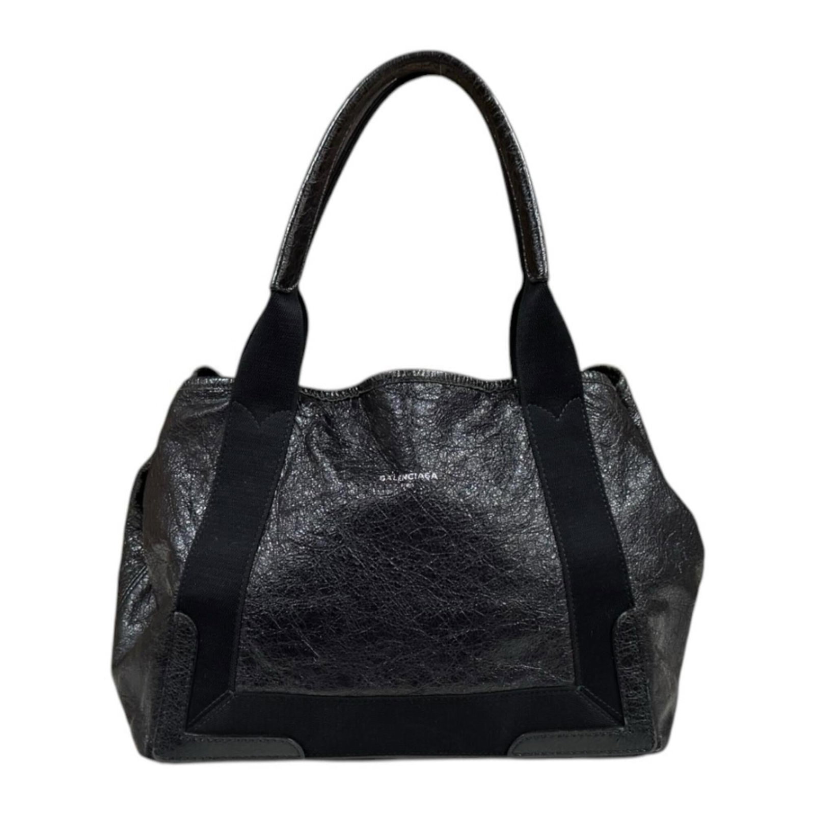 Bag leather tote Balenciaga: Bag leather tote Balenciaga Black leather tote bag from Balenciaga, measuring 22cm x 29cm x 17cm. Made with high-quality leather, this stylish tote features a classic design that exudes