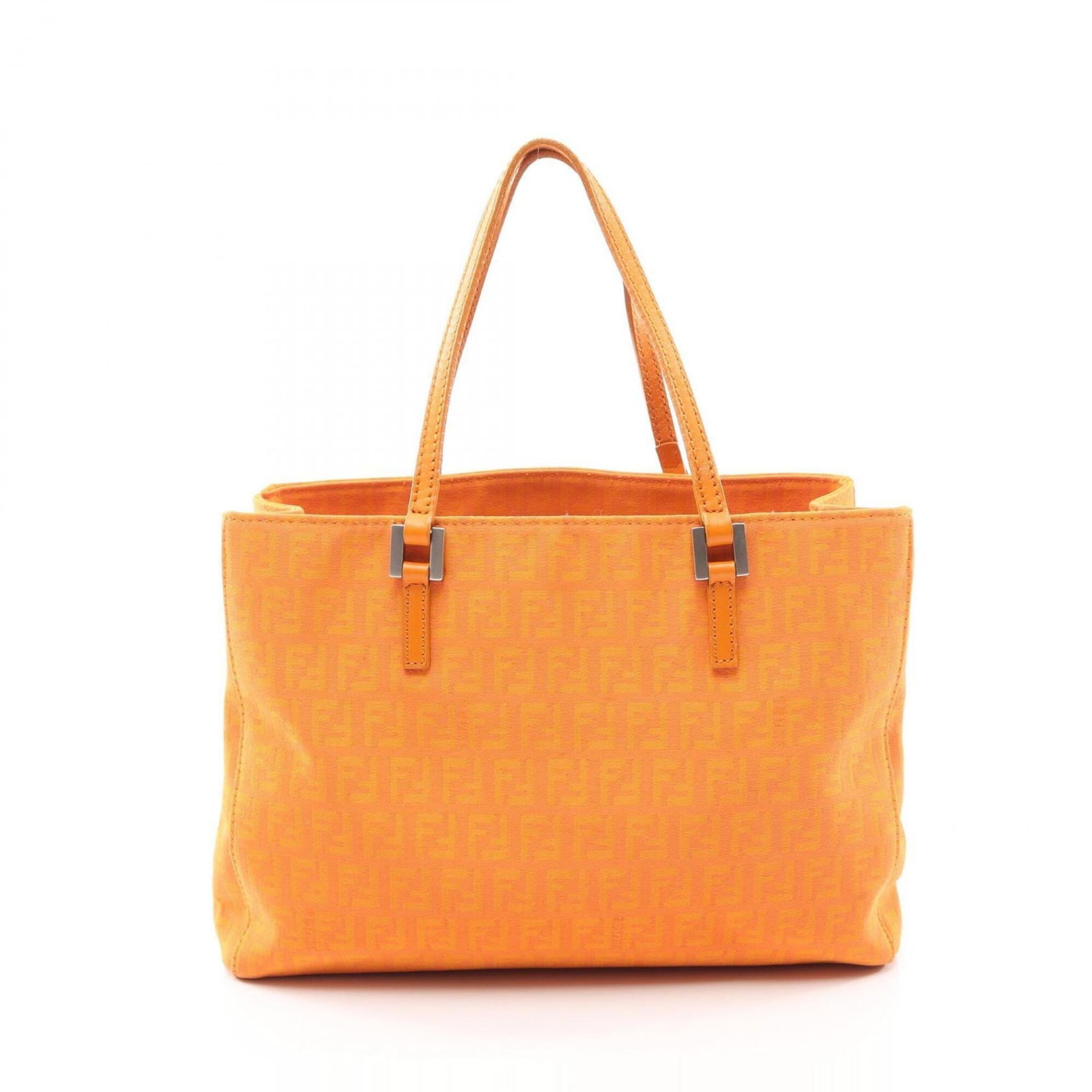 Canvas leather bag tote by Fendi: Canvas leather bag tote by Fendi Canvas leather bag tote by Fendi, featuring a vibrant orange color and canvas material, with a sturdy leather trim. This stylish tote measures 19cm x 27cm x 7cm,