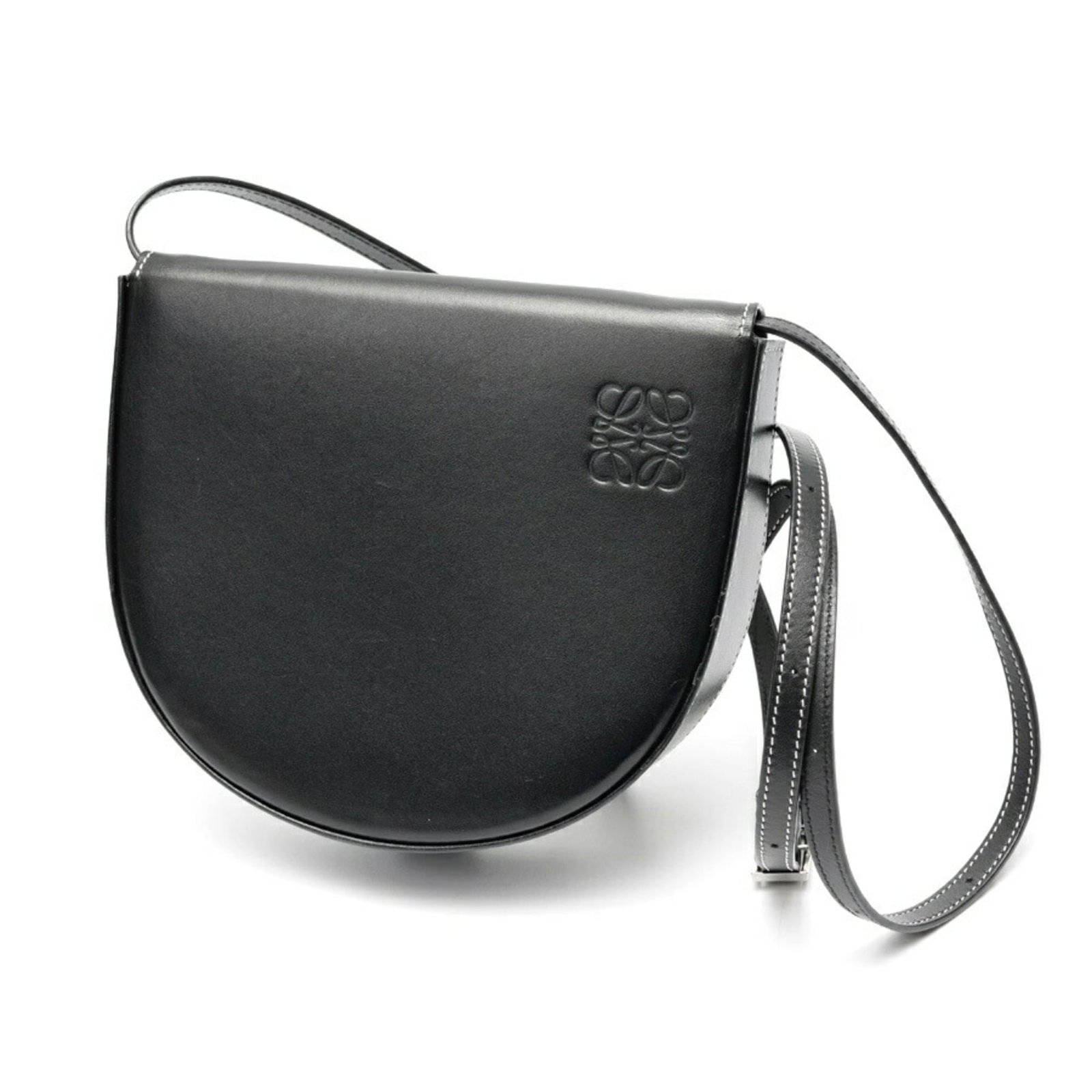 Pouch Bag Leather Shoulder Loewe: Pouch Bag Leather Shoulder Loewe Black Leather Pouch Bag from Loewe, Spain. This sleek shoulder bag features a classic design with clean lines and a spacious interior, perfect for carrying essentials 