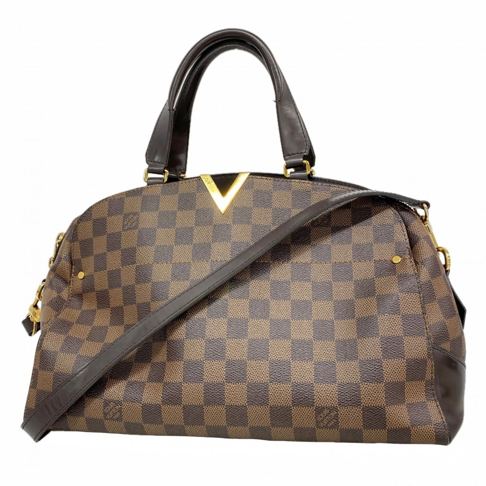 Louis Vuitton Handbag: Louis Vuitton Handbag Louis Vuitton's Ebene handbag boasts its signature monogram pattern and elegant design, making it a stylish addition to any wardrobe. Measuring 21.5cm x 34cm x 14cm, this