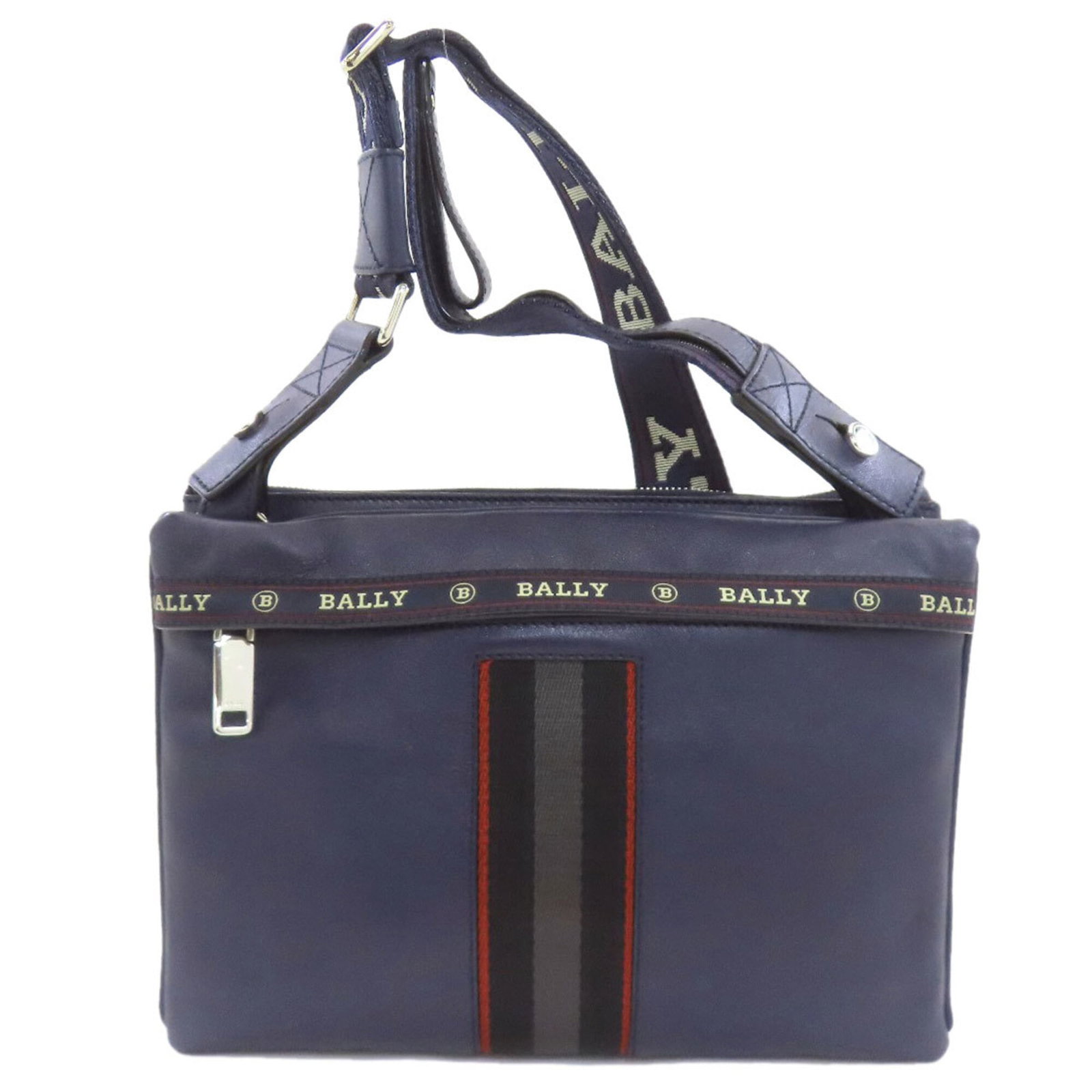 Shoulder bag Leather bally: Shoulder bag Leather bally Bally leather shoulder bag with navy color, featuring a zipper closure and adjustable strap length. This stylish bag measures 20cm x 28cm x 2cm and has a versatile strap