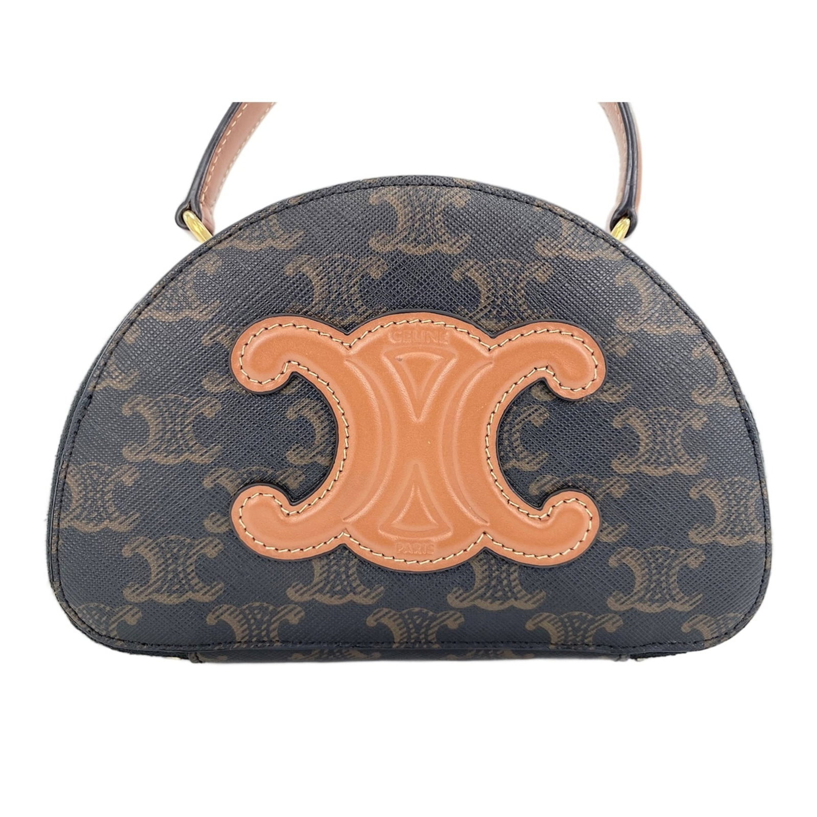 Handbag by Celine: Handbag by Celine Black Celine handbag with dimensions 12cm x 18cm x 6cm, featuring a sleek and compact design. This stylish bag boasts a classic black color that exudes sophistication and elegance.