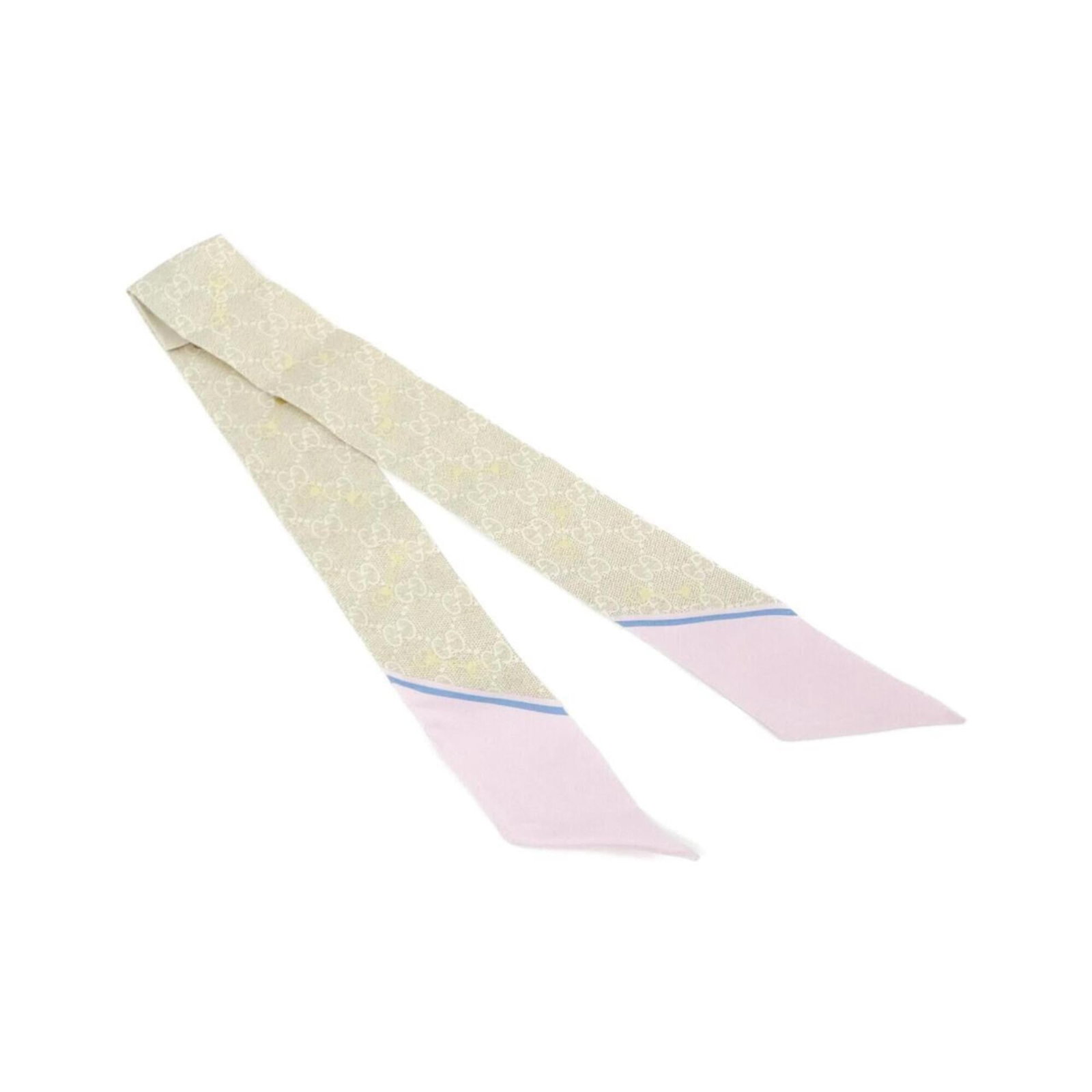 Gucci silk scarf: Gucci silk scarf Silk scarf from Gucci, featuring a classic beige color and elegant silk material. Measuring 85cm x 5cm, it adds a touch of sophistication to any outfit. Made from high-quality silk, t