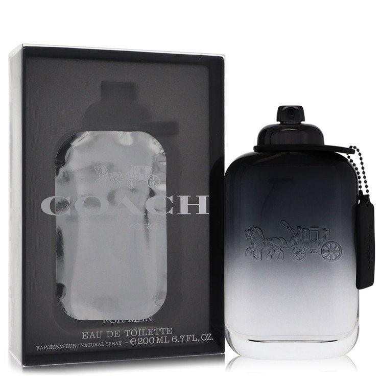 Coach by Coach Eau De Toilette Spray 6.7 oz: Coach by Coach Eau De Toilette Spray 6.7 oz Bright bergamot, green nashi pear, kumquat and lavender open the spicy, aromatic blend of Coach for Men. Middle notes of cardamom, geranium and coriander gi