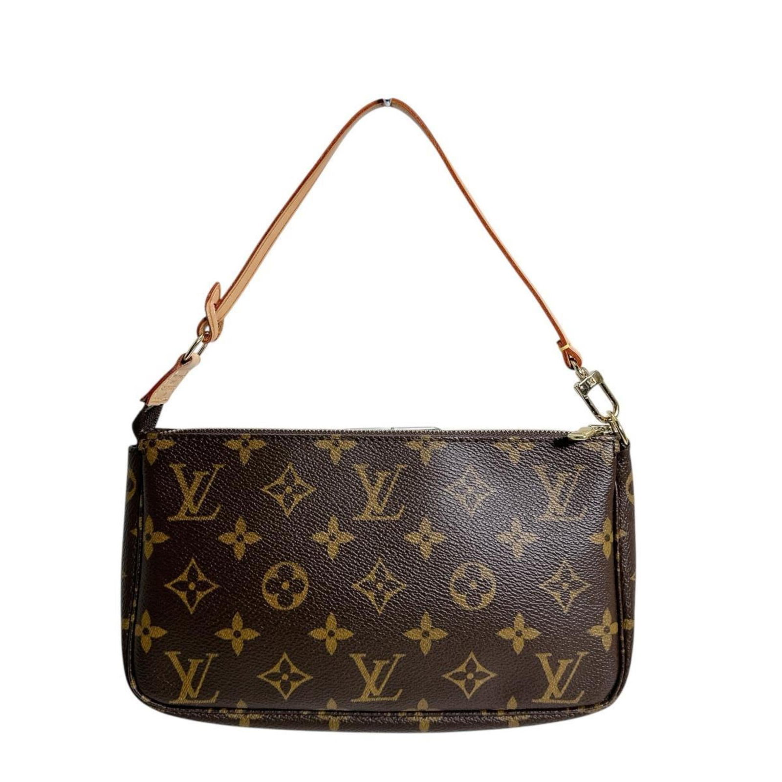 Canvas Monogram Louis Vuitton Pouch: Canvas Monogram Louis Vuitton Pouch Canvas Monogram Louis Vuitton Pouch in Brown, featuring the iconic monogram pattern and classic design. Made from high-quality canvas material with a sturdy structu