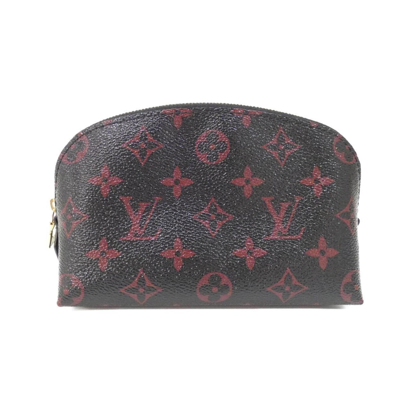 Canvas Coated Pouch Pochette Handbag Louis: Canvas Coated Pouch Pochette Handbag Louis Canvas Coated Pouch Pochette Handbag Louis - A sleek and stylish accessory, this black canvas handbag features red accents and gold hardware. Measuring just
