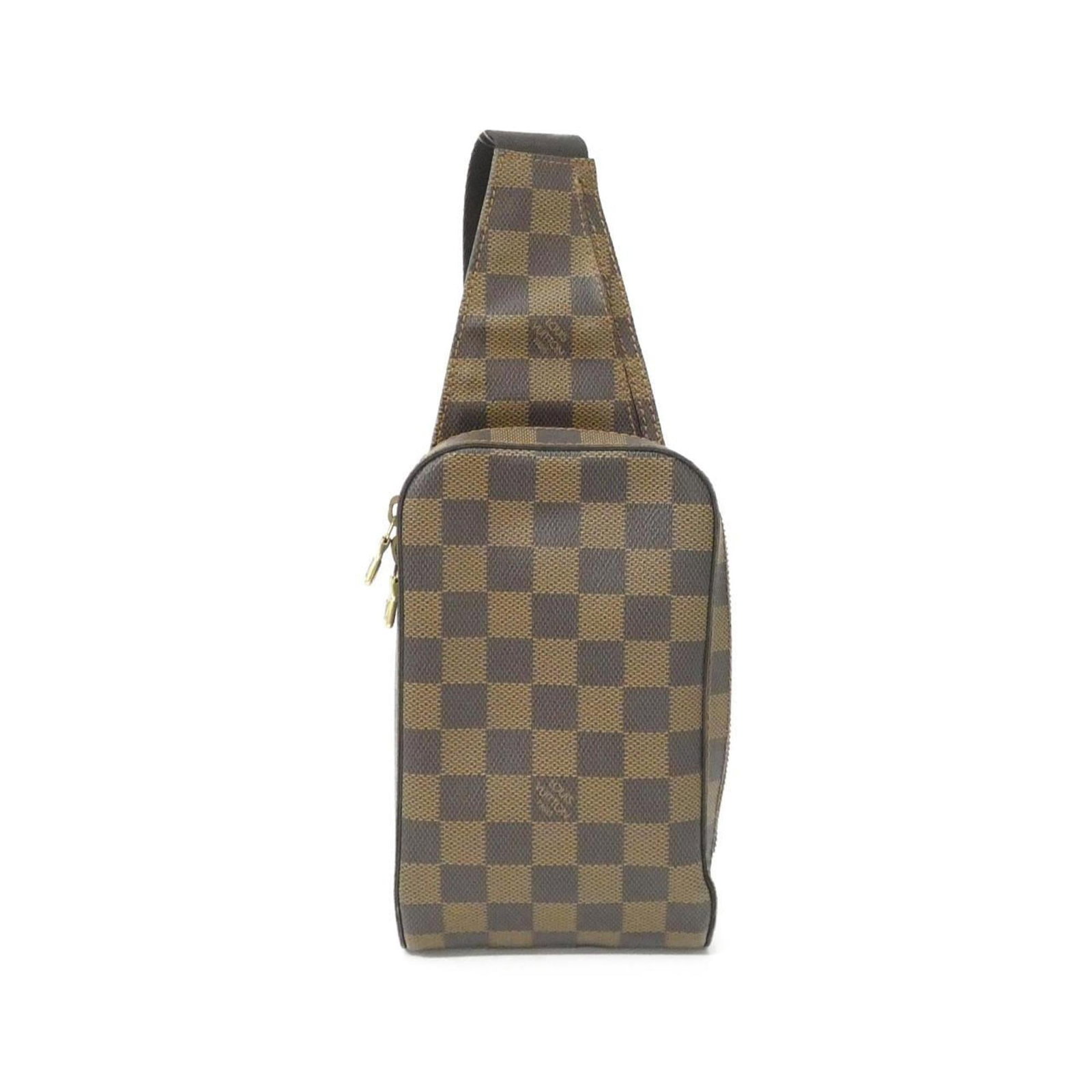 Shoulder bag coated canvas by Louis Vuitton: Shoulder bag coated canvas by Louis Vuitton Coated canvas by Louis Vuitton in Ebene, featuring gold hardware and adjustable strap for a comfortable fit. This shoulder bag measures 12cm x 20cm x 6cm