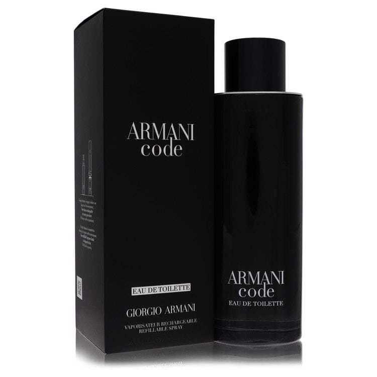 Armani Code by Giorgio Armani Eau De Toilette Spray Refillable 6.7 oz: Armani Code by Giorgio Armani Eau De Toilette Spray Refillable 6.7 oz The Armani Code by Giorgio Armani Eau De Toilette Spray Refillable 6.7 oz is a timeless fragrance designed by one of the most cele