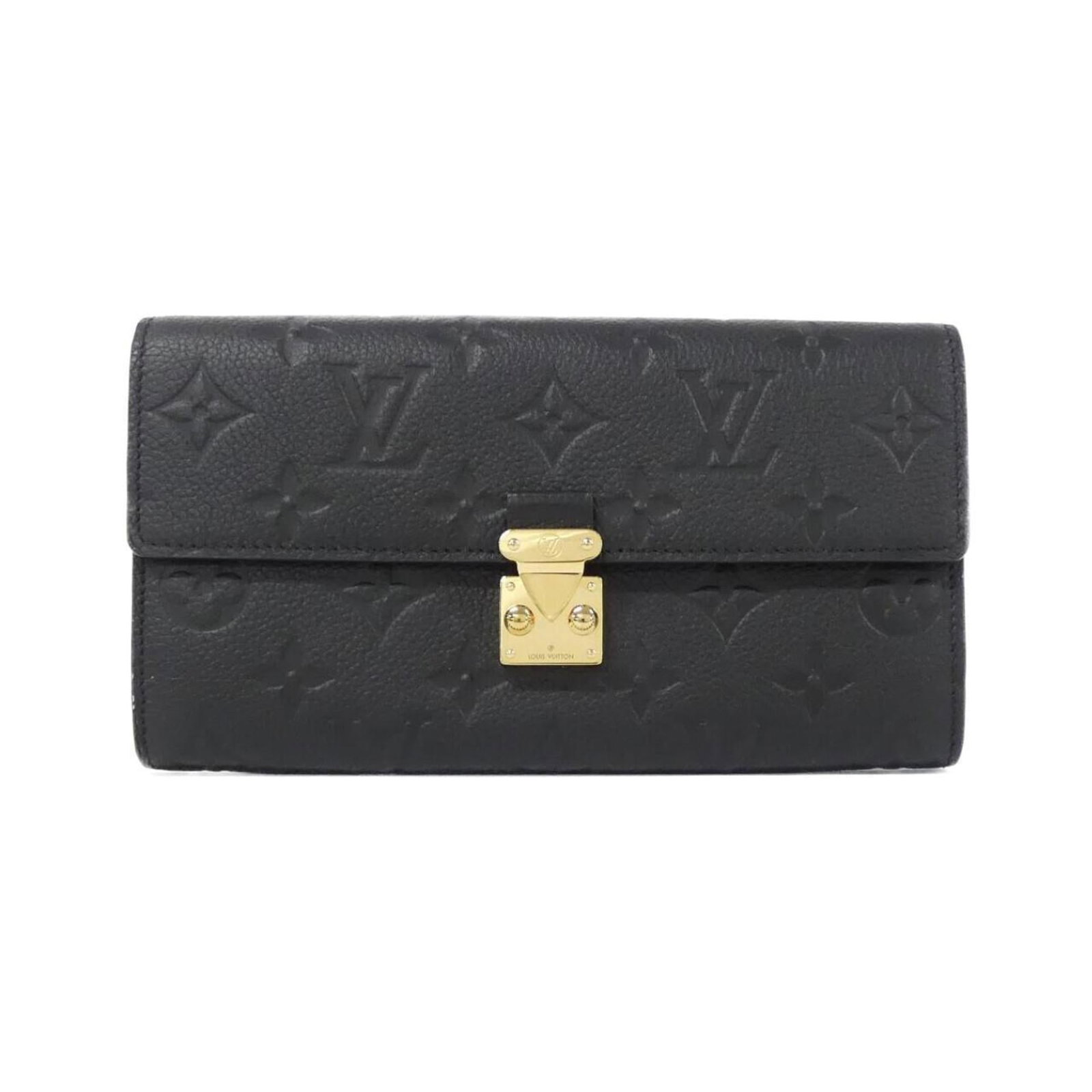 Long Wallet Bi Fold Leather Louis Vuitton: Long Wallet Bi Fold Leather Louis Vuitton Long Wallet Bi Fold Leather Louis Vuitton features calf leather construction and a classic bi-fold design. The black color and durable material make it a