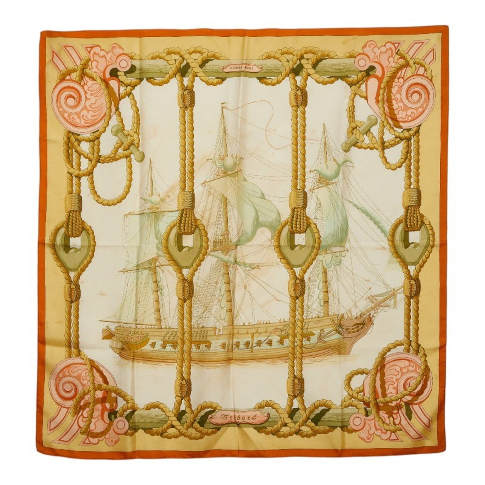 Hermes Silk Scarf: Hermes Silk Scarf Silk in its finest form, this Herm?s scarf boasts a timeless beige and white color palette. Made from high-quality silk, it measures 88.5cm x 86cm, offering a generous size for wrapp