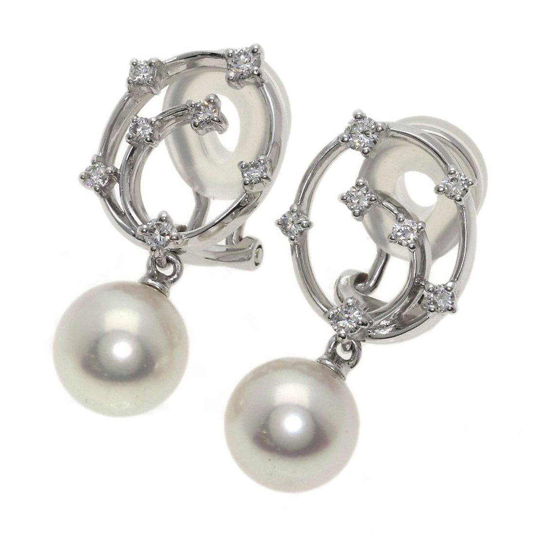 Tasaki Pearl Diamond Earring Platinum Pt900 (1 of 5)