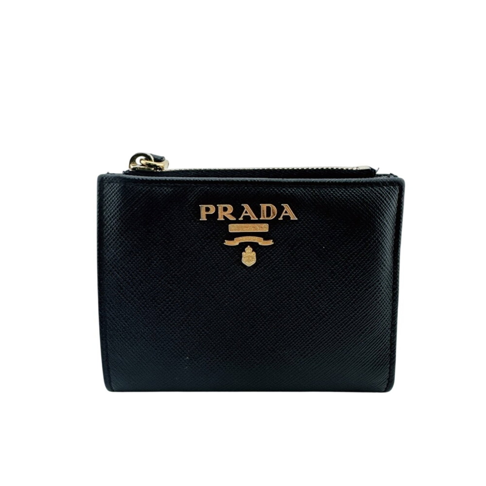 Prada Wallet (Bi-Fold) Pvc: Prada Wallet (Bi-Fold) Pvc Prada's bi-fold wallet features a sleek PVC design in black, measuring 9cm x 11.5cm. The signature style of the Italian luxury brand is evident in its clean lines and minima