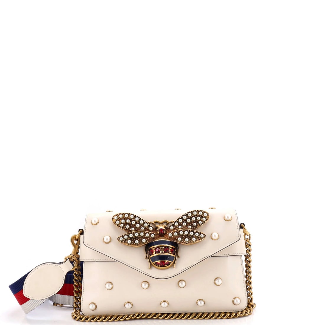 Embellished Leather Mini Pearly Bag Shoulder Bee Gucci Broadway (1 of 6)