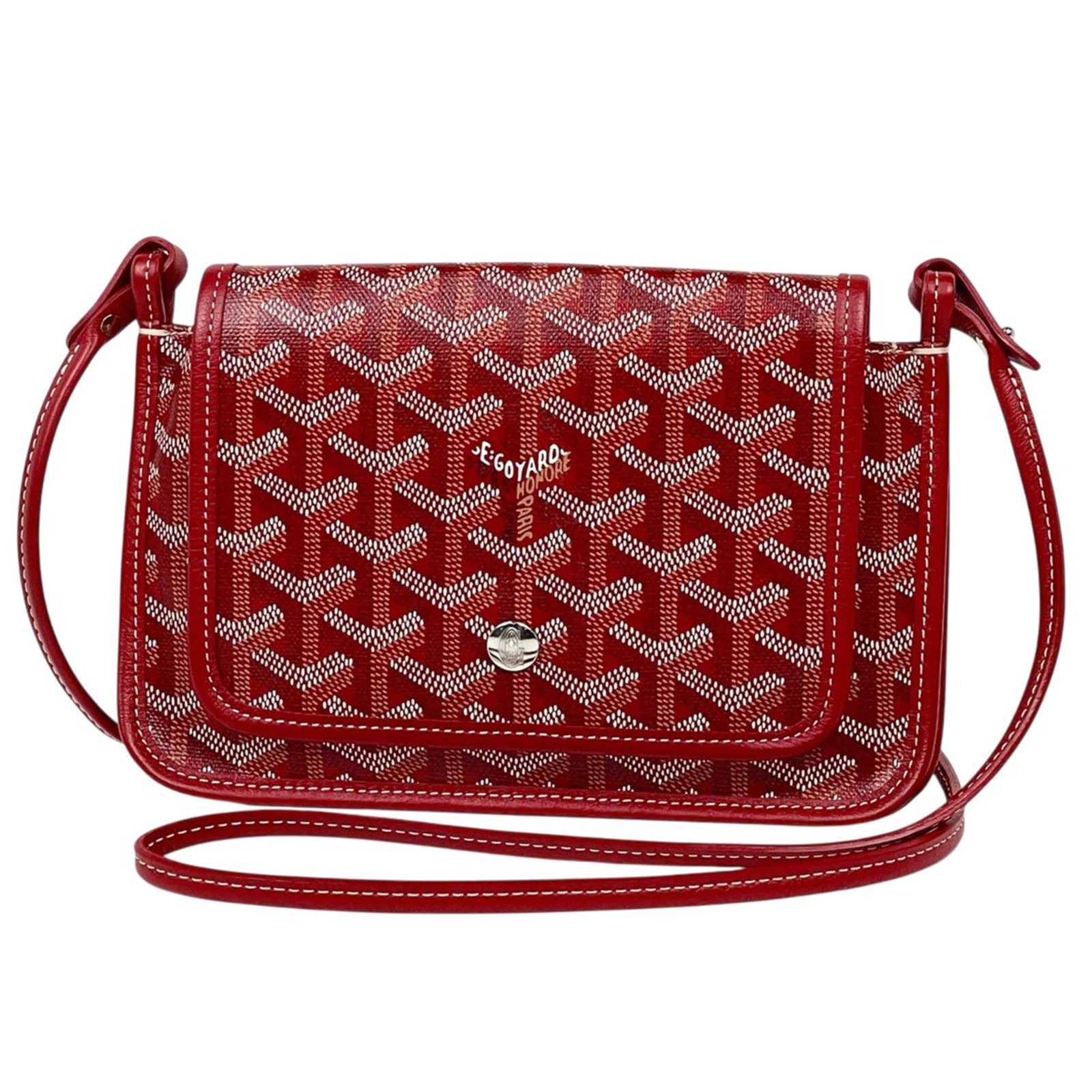 Shoulder Bag Coated Canvas Goyard: Shoulder Bag Coated Canvas Goyard Coated canvas construction provides durability and style, while the iconic red color adds a pop of personality to this classic shoulder bag. Measuring just 13.5cm x