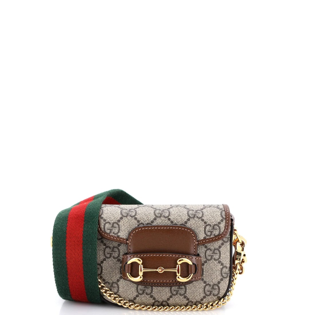 Horsebit Wallet with 1955 Strap Flap Gucci GG Canvas Coated: Horsebit Wallet with 1955 Strap Flap Gucci GG Canvas Coated The Horsebit Wallet with 1955 Strap Flap Gucci GG Canvas Coated boasts a classic design, featuring a brown canvas exterior and gold hardware