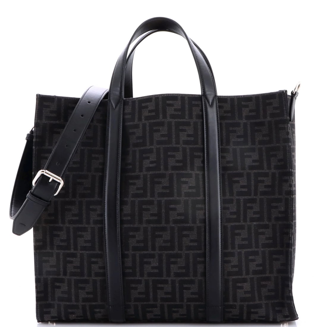Open Tote Large Fendi Convertible Zucca Jacquard Fabric Leather (1 of 6)