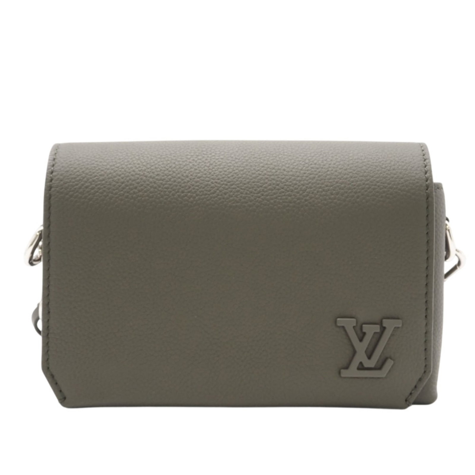 Shoulder Bag Leather Louis Vuitton: Shoulder Bag Leather Louis Vuitton Taurillon leather shoulder bag from Louis Vuitton, featuring a classic khaki color and RFID-enabled serial number on the body. This stylish accessory measures 12cm x