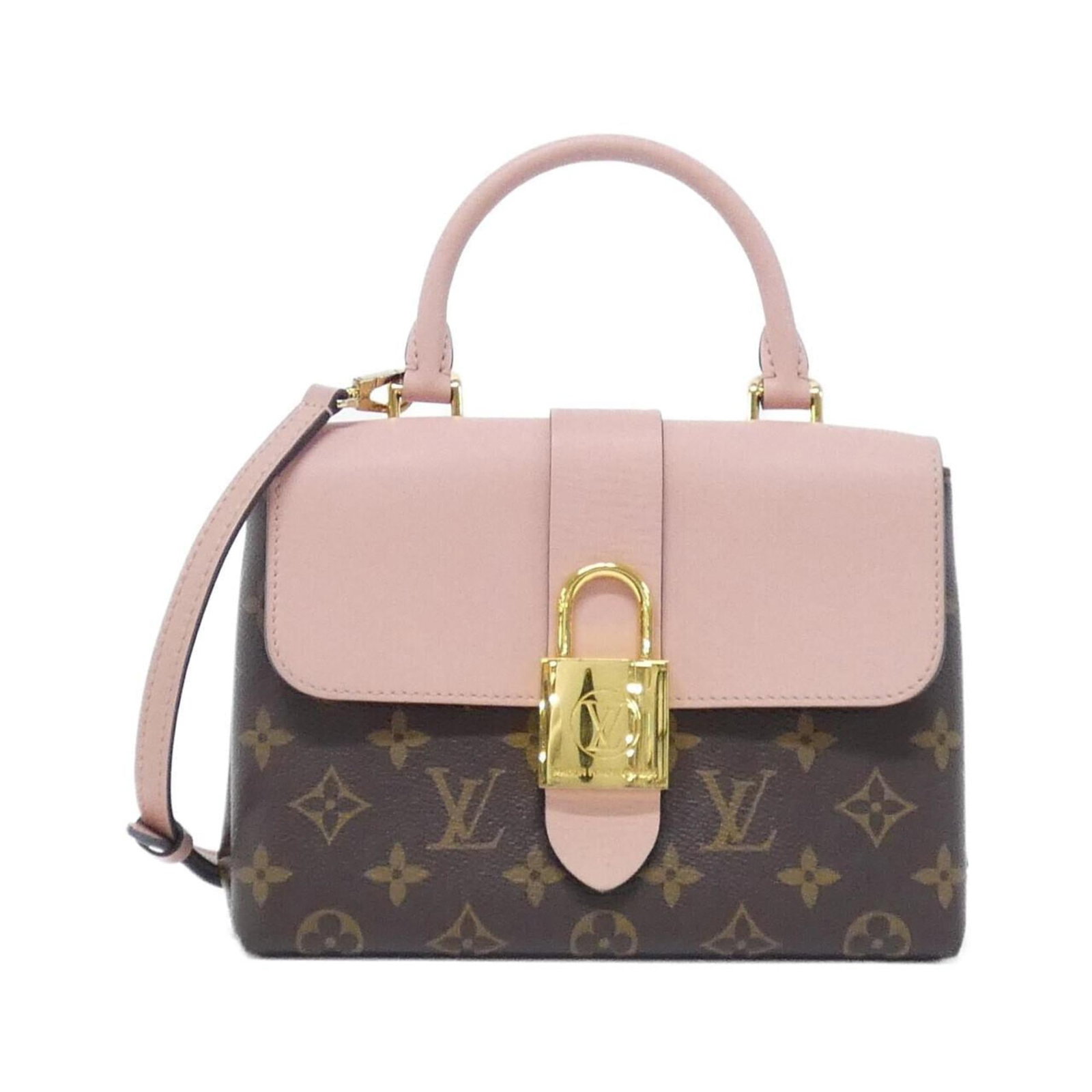 Canvas Coated Louis Vuitton Handbag: Canvas Coated Louis Vuitton Handbag Marron, Rose Poudre Louis Vuitton handbag with coated canvas material and gold hardware stands out for its classic design. The bag comes with a dust bag and shoulde