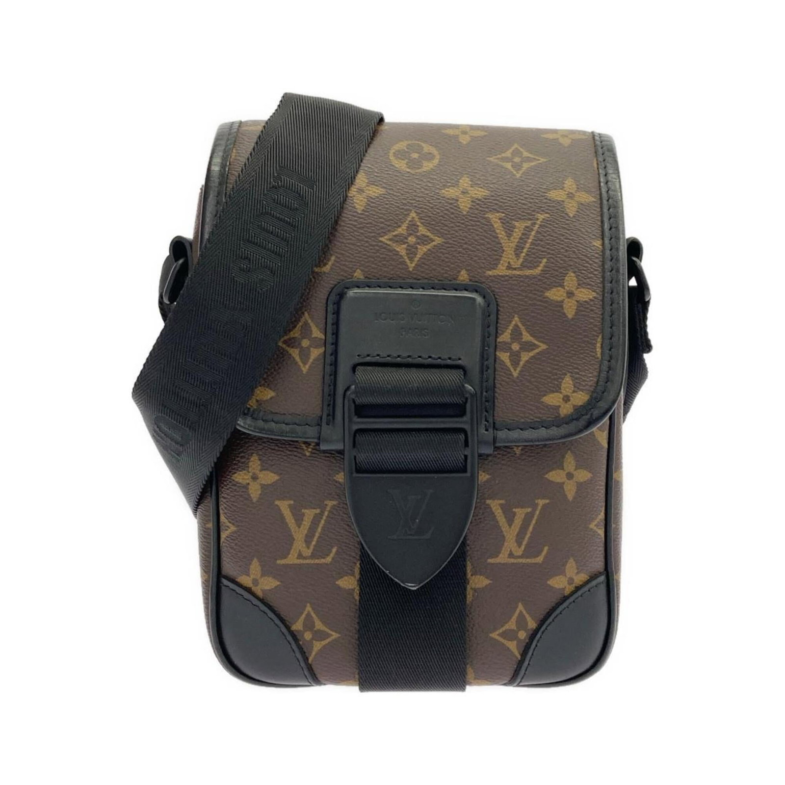 Shoulder bag coated canvas by Louis Vuitton: Shoulder bag coated canvas by Louis Vuitton Coated canvas by Louis Vuitton, featuring the iconic monogram pattern in Marron. This stylish shoulder bag boasts a sleek design with clean lines and a