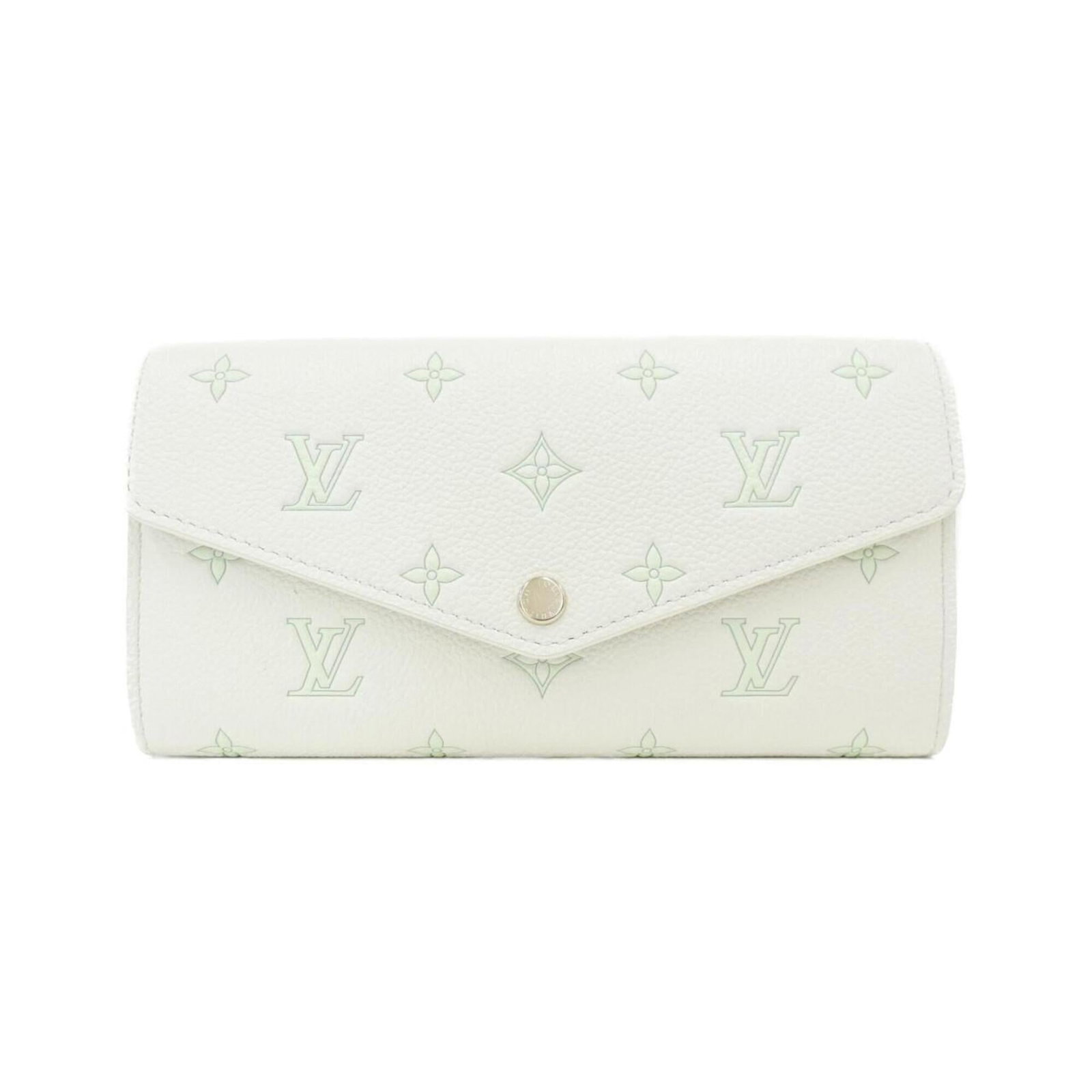 Long Wallet Bi Fold Leather Louis Vuitton: Long Wallet Bi Fold Leather Louis Vuitton Long Wallet Bi Fold Leather Louis Vuitton features a classic design with a green and white color scheme, crafted from high-quality calfskin leather. Measuring