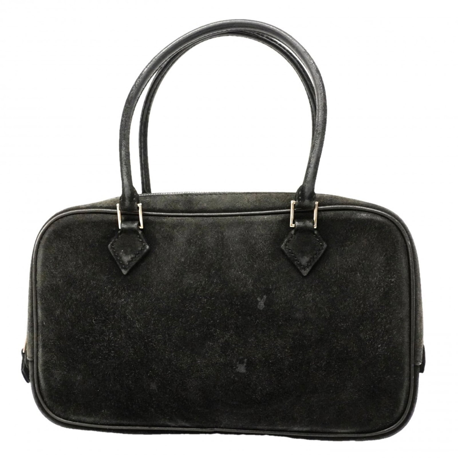 Handbag by Hermes: Handbag by Hermes Black leather handbag with silver hardware, measuring 12.5cm x 21.5cm x 5cm, designed for women. This compact bag features a sleek and sophisticated design, making it a stylish acces