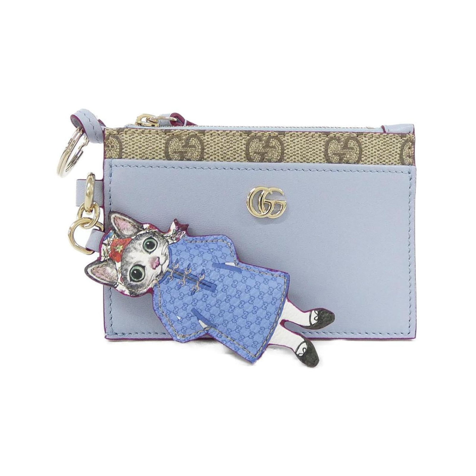 Gucci Coin Case Leather Supreme Canvas Purse Gg: Gucci Coin Case Leather Supreme Canvas Purse Gg Gucci Coin Case Leather Supreme Canvas Purse Gg features GG Supreme, canvas, and leather materials in beige and light blue colors. This compact coin pur