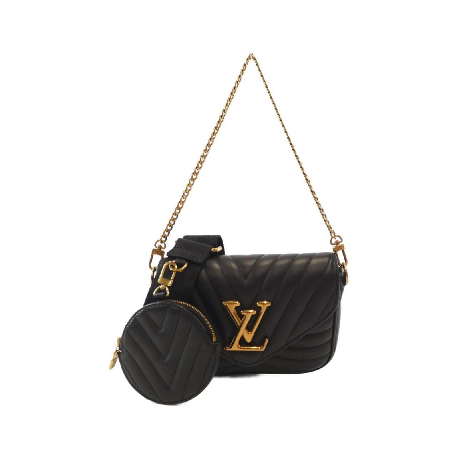 Vuitton Pochette Leather Bag Shoulder Louis: Vuitton Pochette Leather Bag Shoulder Louis Black Louis Vuitton Pochette Leather Bag Shoulder with Dust Bag and Pouch. Made from high-quality Calfskin leather, this stylish shoulder bag features a