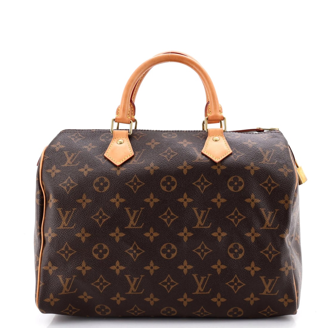 Louis Vuitton Speedy Handbag Monogram Canvas 30: Louis Vuitton Speedy Handbag Monogram Canvas 30 The Louis Vuitton Speedy Handbag Monogram Canvas 30 features a classic design with a timeless brown canvas exterior, adorned with the iconic monogram