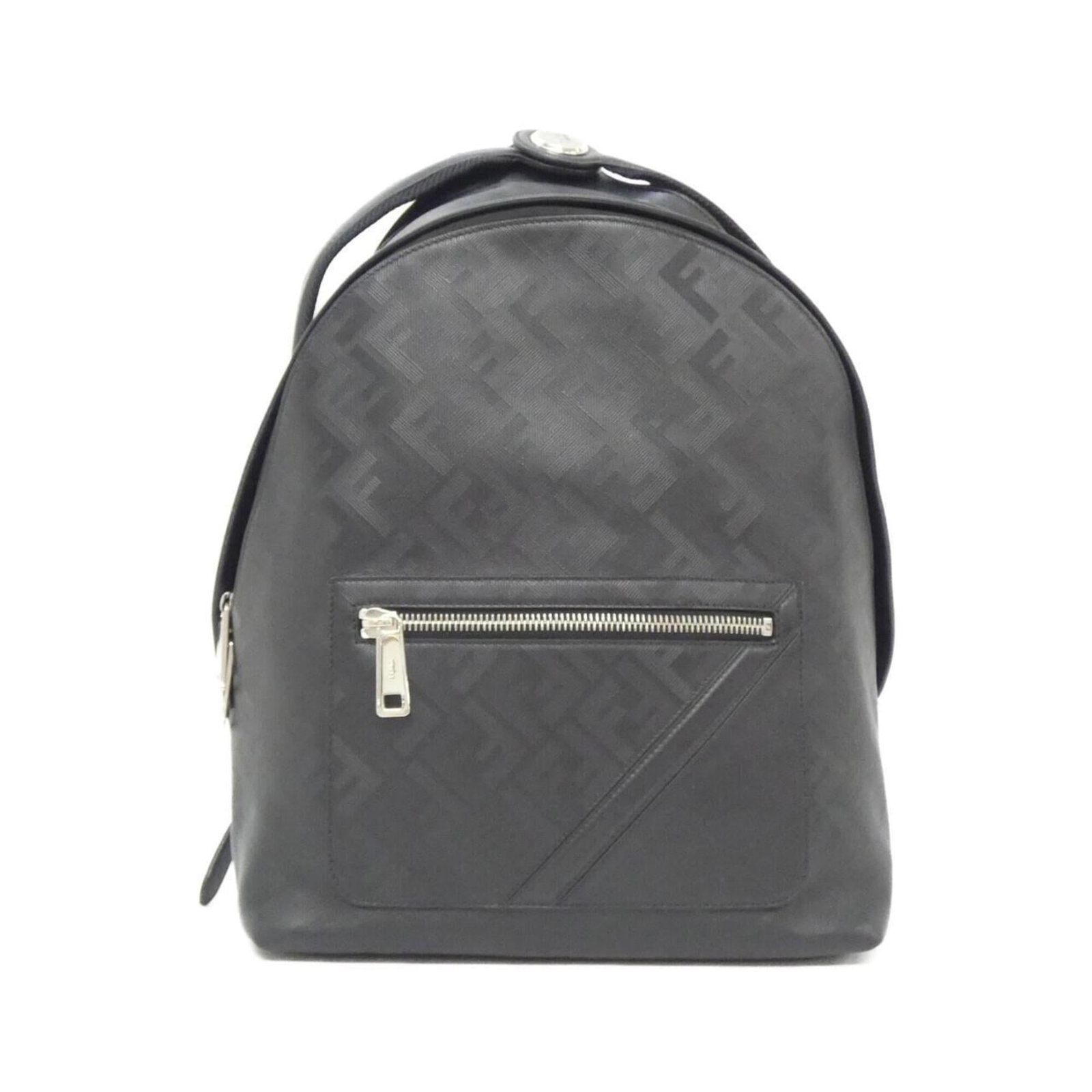 Fendi Backpack Leather: Fendi Backpack Leather The Fendi Backpack Leather features high-quality black leather construction with silver hardware, creating a sleek and sophisticated design. Measuring 38cm x 30cm x 14cm, it off