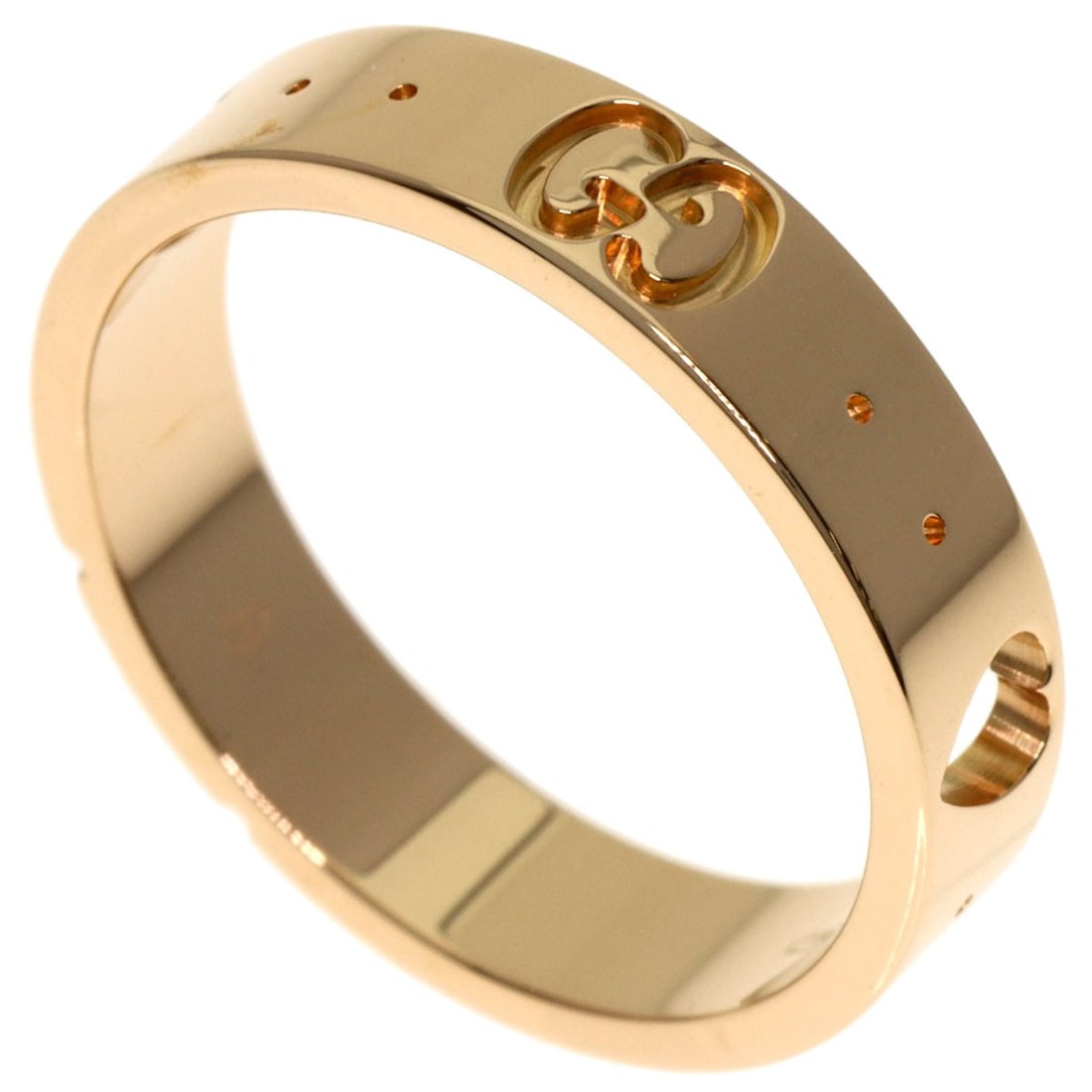Pink Gold Heart Ring K18 Amor Icon Gucci #8: Pink Gold Heart Ring K18 Amor Icon Gucci #8 K18 Pink Gold Heart Ring from Gucci, featuring a gold metal exterior with no main stone. This ring boasts the iconic Gucci style and is crafted from