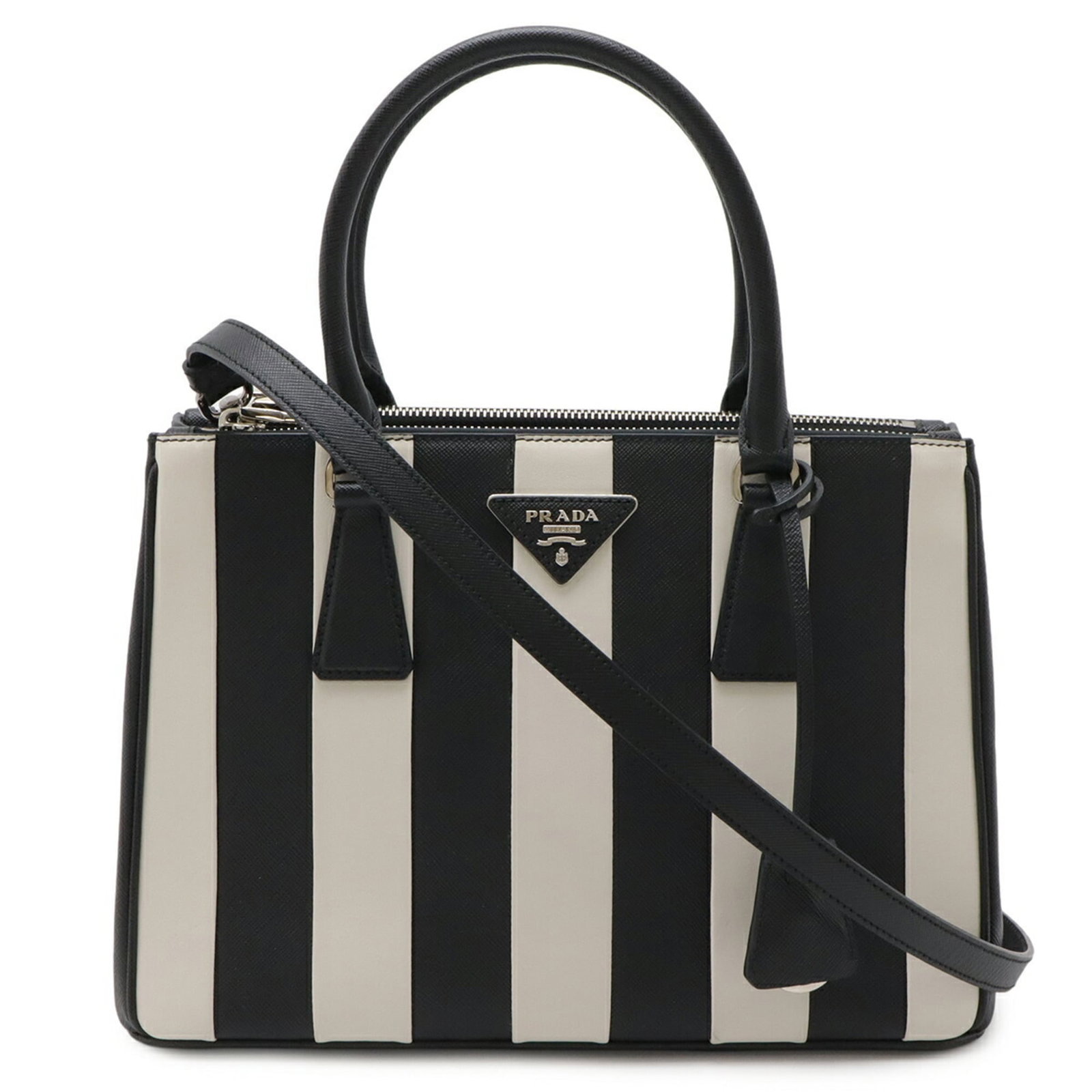 Shoulder Bag Prada Leather Handbag: Shoulder Bag Prada Leather Handbag Saffiano leather construction provides durability and style to this black Prada shoulder bag. With its sleek design, 130cm adjustable strap, and substantial weight