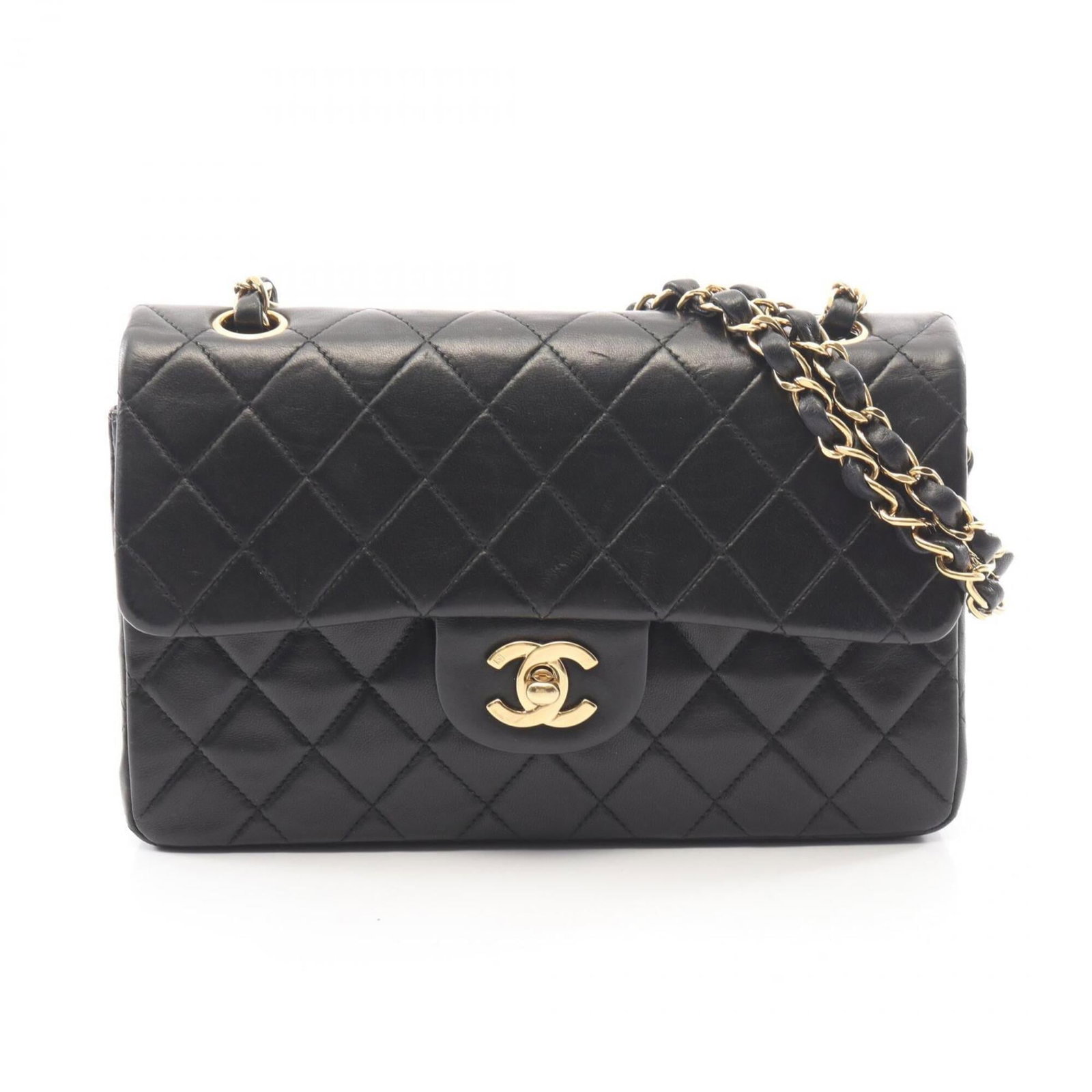 Chanel Handbag Shoulder Bag Leather: Chanel Handbag Shoulder Bag Leather Black Lambskin Leather Chanel Shoulder Bag with Classic Design. This sleek and sophisticated shoulder bag features high-quality lambskin leather, measuring 14cm x