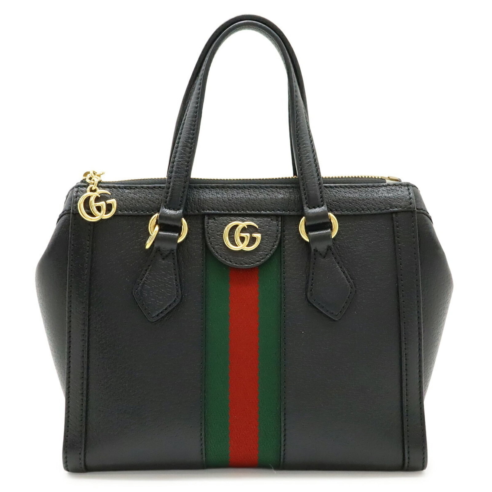 Handbag Leather Tote Gucci: Handbag Leather Tote Gucci Black, Green, and Red Leather Gucci Tote Bag. This Italian-made tote bag features high-quality leather construction in three distinct colors. Measuring 20cm x 24cm x 10cm, i