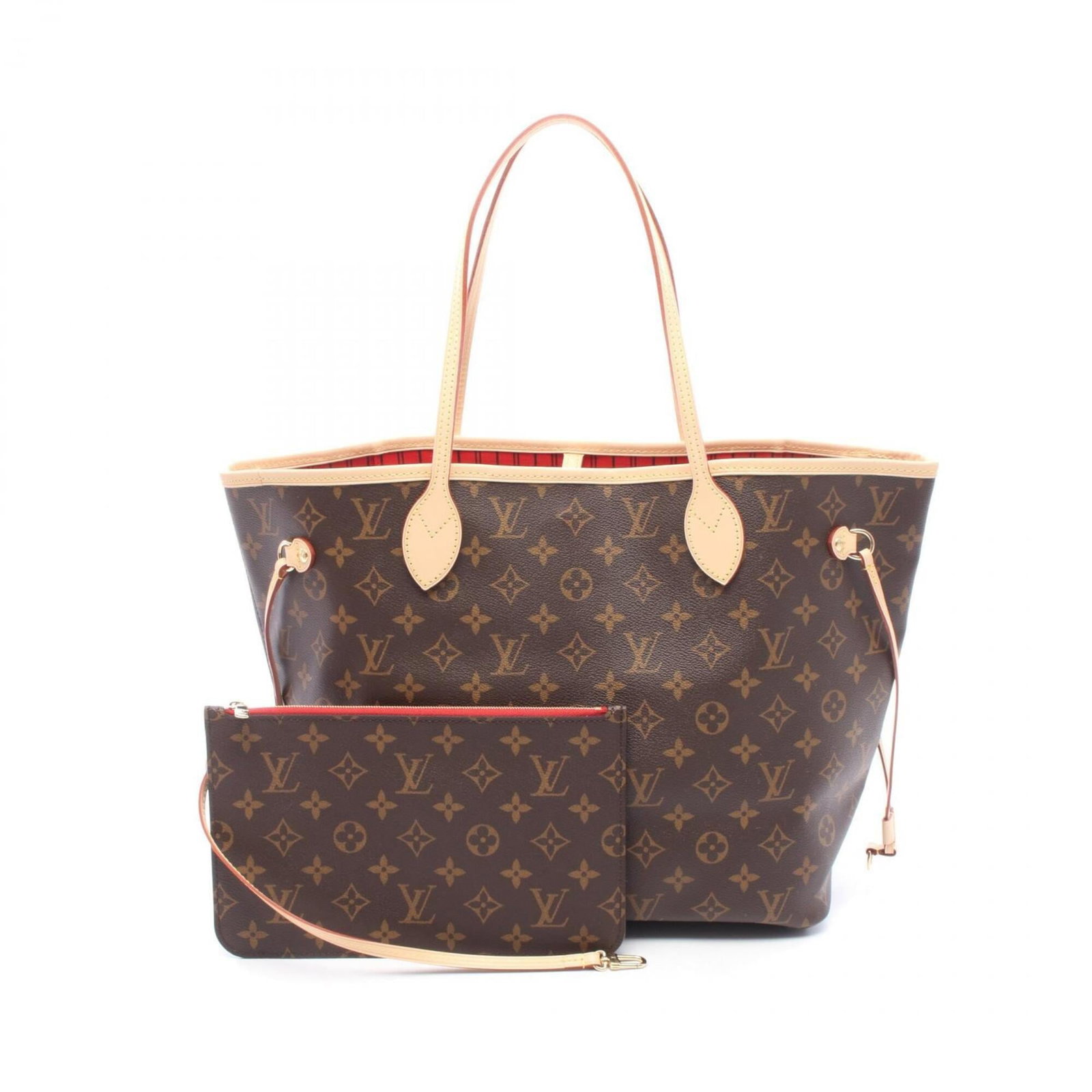 Handbag Pouch Tote Leather Coated Canvas Louis Vuitton: Handbag Pouch Tote Leather Coated Canvas Louis Vuitton Brown and Cerise Coated Canvas Leather Louis Vuitton Pouch Tote Bag. This stylish bag features coated canvas and leather materials, with a