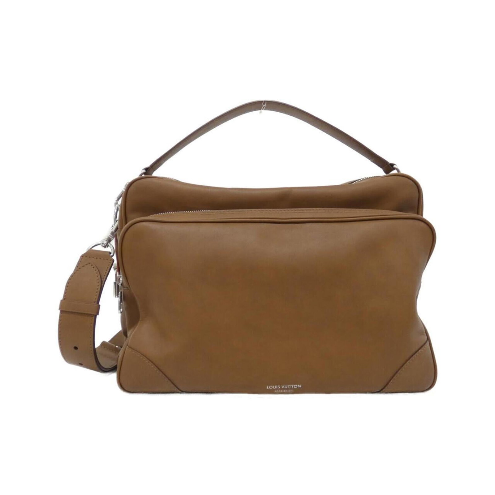 Shoulder Bag Leather Louis Vuitton: Shoulder Bag Leather Louis Vuitton Caramel-colored leather shoulder bag from Louis Vuitton, measuring 26cm x 37cm x 15cm. This stylish bag features high-quality leather construction and a classic desi