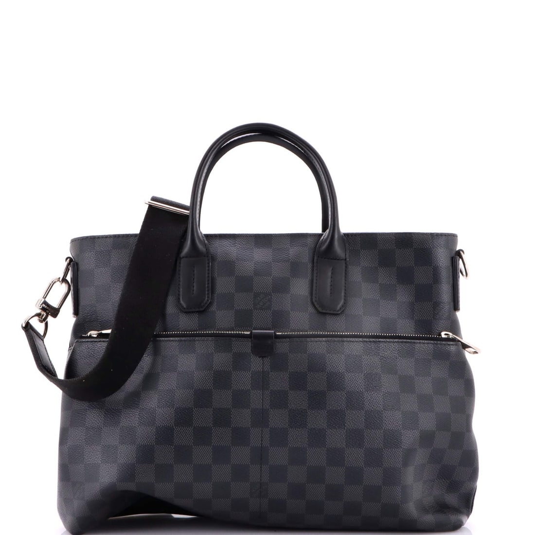 Louis Vuitton 7 Days A Week Handbag Damier Graphite: Louis Vuitton 7 Days A Week Handbag Damier Graphite Black canvas coated Louis Vuitton 7 Days A Week tote features scuffs, corner wear, and minor edge wear on its exterior. The bag measures 4" handle d
