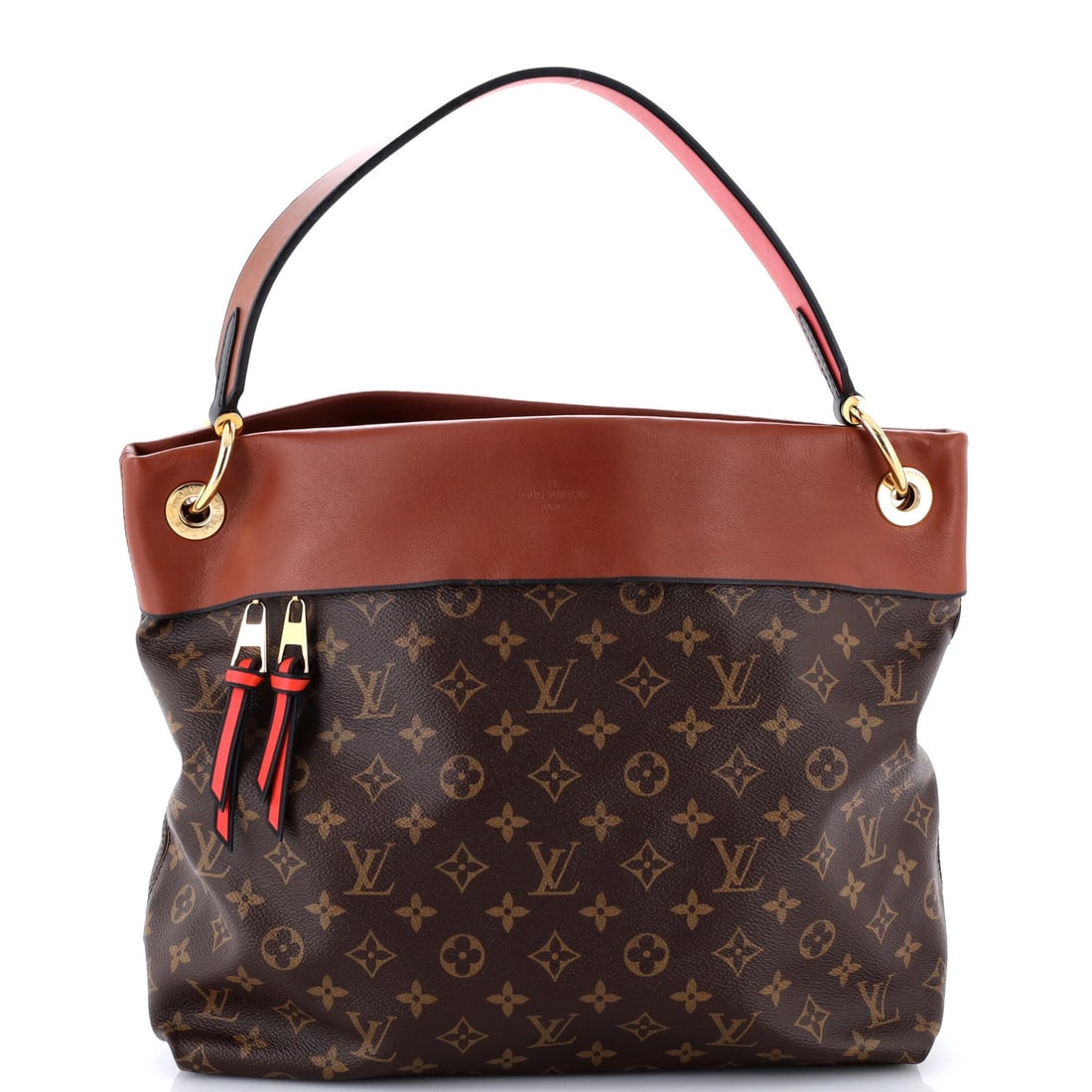 Hobo Monogram Canvas Leather Louis Vuitton Tuileries: Hobo Monogram Canvas Leather Louis Vuitton Tuileries Exterior features a unique multicolor design, characteristic of the iconic Louis Vuitton Tuileries style. The leather exterior has minor creases