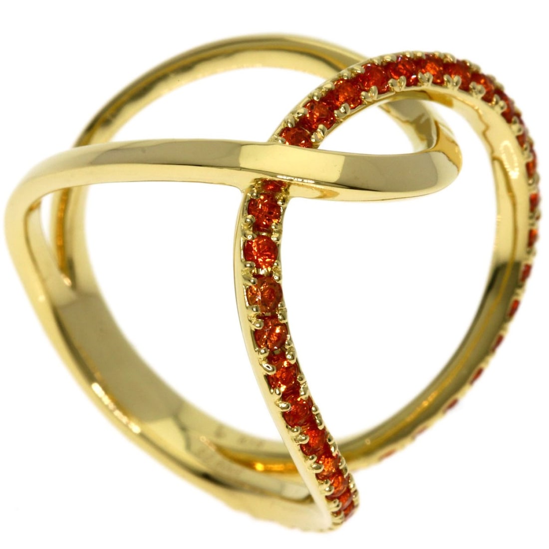 0.6Ct Imayo Sapphire Kagayoi Hanakasane Ring K18 Yellow Gold 5.7G: 0.6Ct Imayo Sapphire Kagayoi Hanakasane Ring K18 Yellow Gold 5.7G K18 Yellow Gold setting showcases the vibrant beauty of a 0.6ct sapphire, set in a striking Kagayoi Hanakasane design that adds an